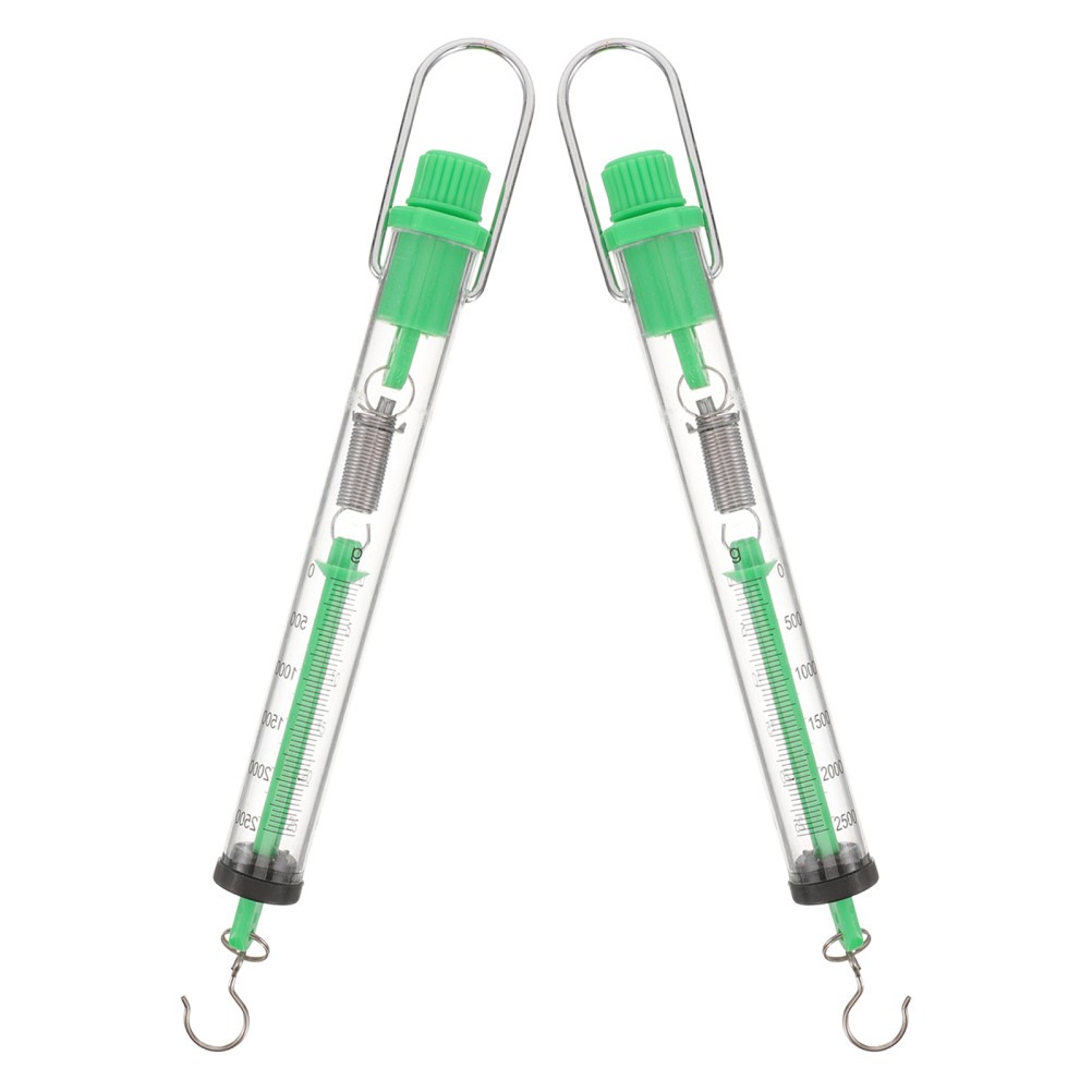 2 Pcs Cylinder Dynamometer Mini Hook Spring Scale Science Instruments