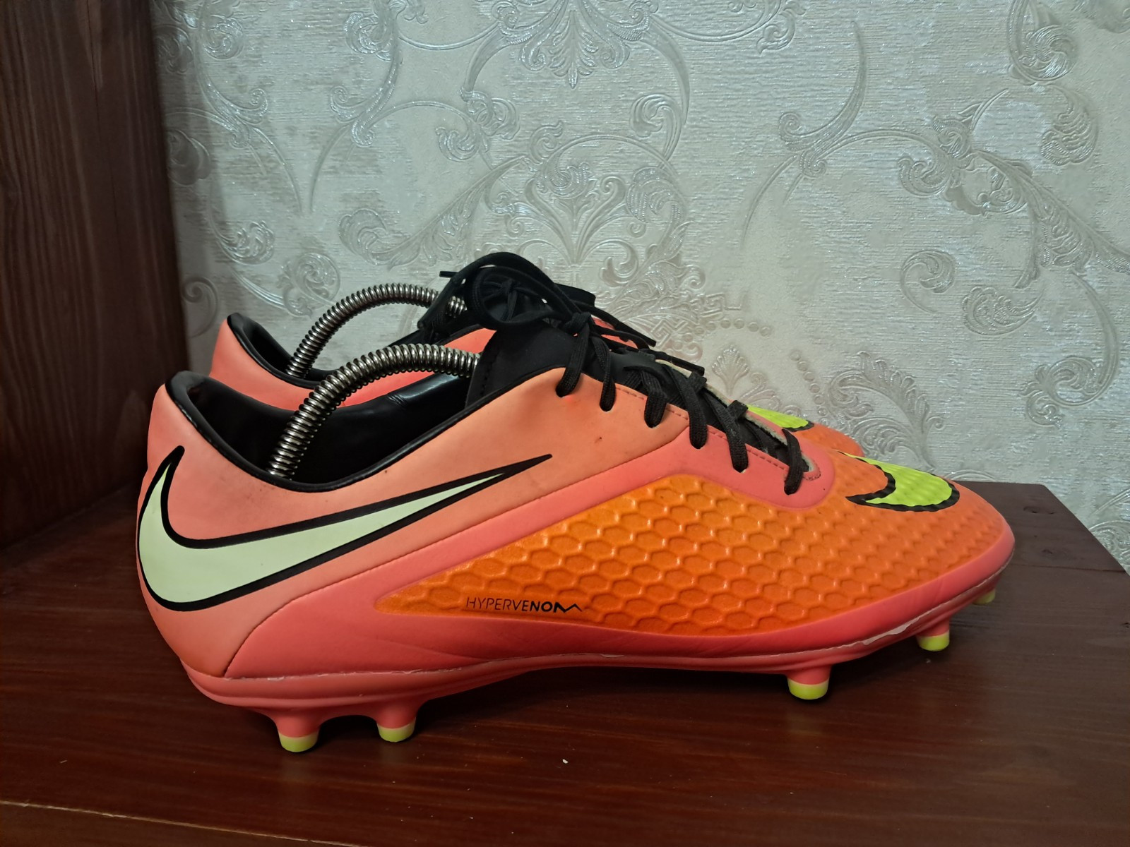 Nike Hypervenom Phelon FG Crimson Volt 599730 Mens Sz 12.5 Soccer Cleats Rare