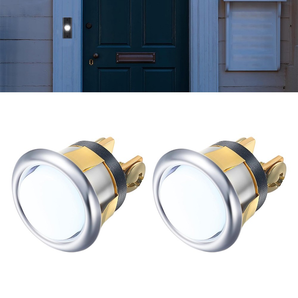 2 Pack Wired Doorbell Button with White LED Light for Easy Replacement