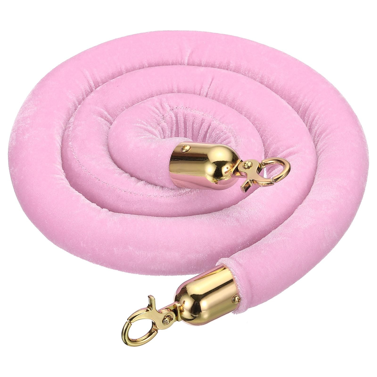 PATIKIL 5 Feet Pink Velvet Stanchion Rope, Crowd Control Barrier 5 Feet,
