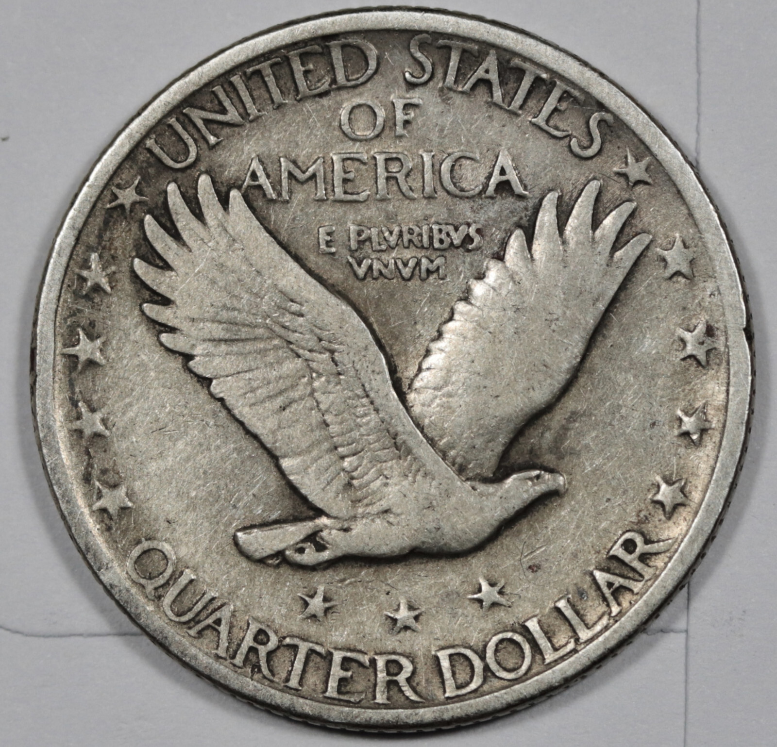 1920 Standing Liberty Quarter. Error. Clashed "E". VF-XF. 206767