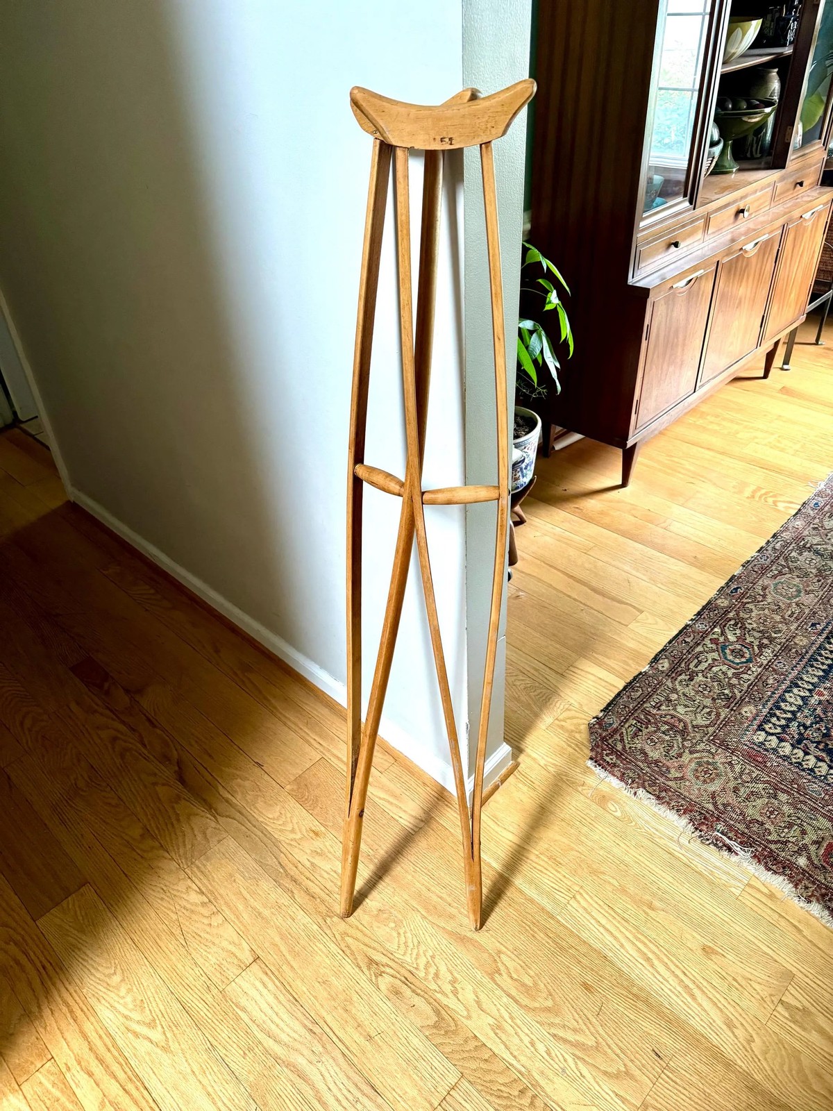 Pair of Wooden Crutches | Antique Split Wood Crutches | Vtg Medical Decor