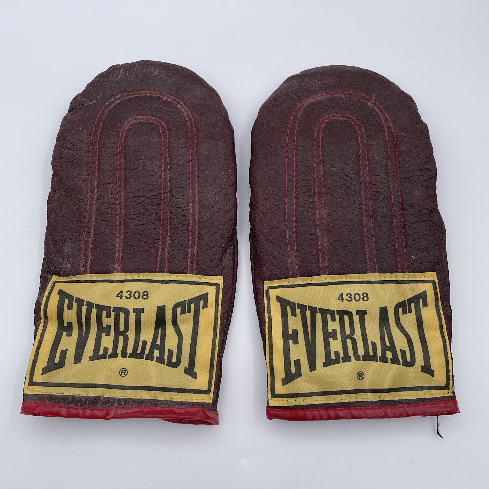 Everlast 4308 Vintage Top Grain Leather Red/Brown Weighted Speed Bag Gloves