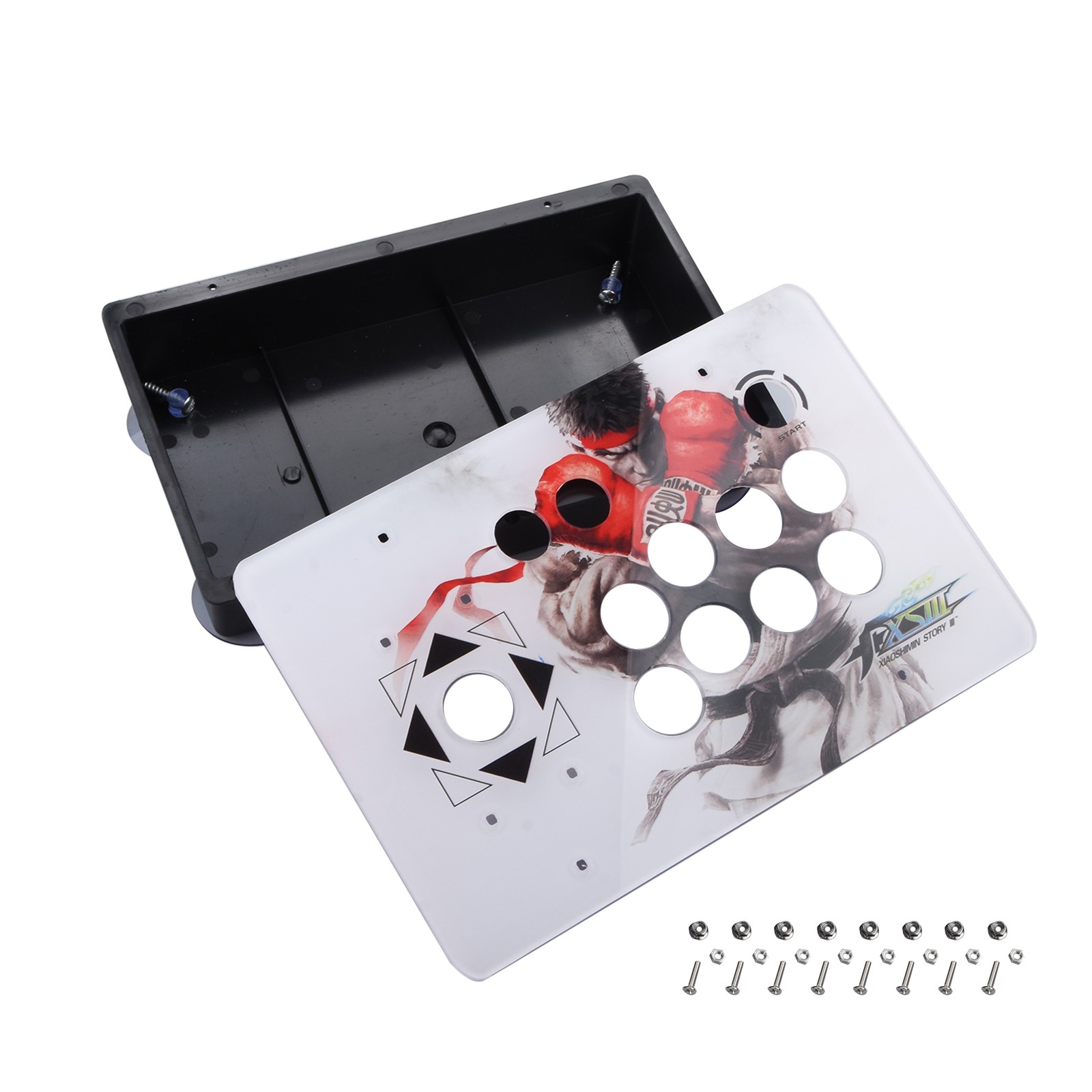 White Arcade Joystick Acrylic Panel+Case Game PC Rocker Joystick for Arcade de