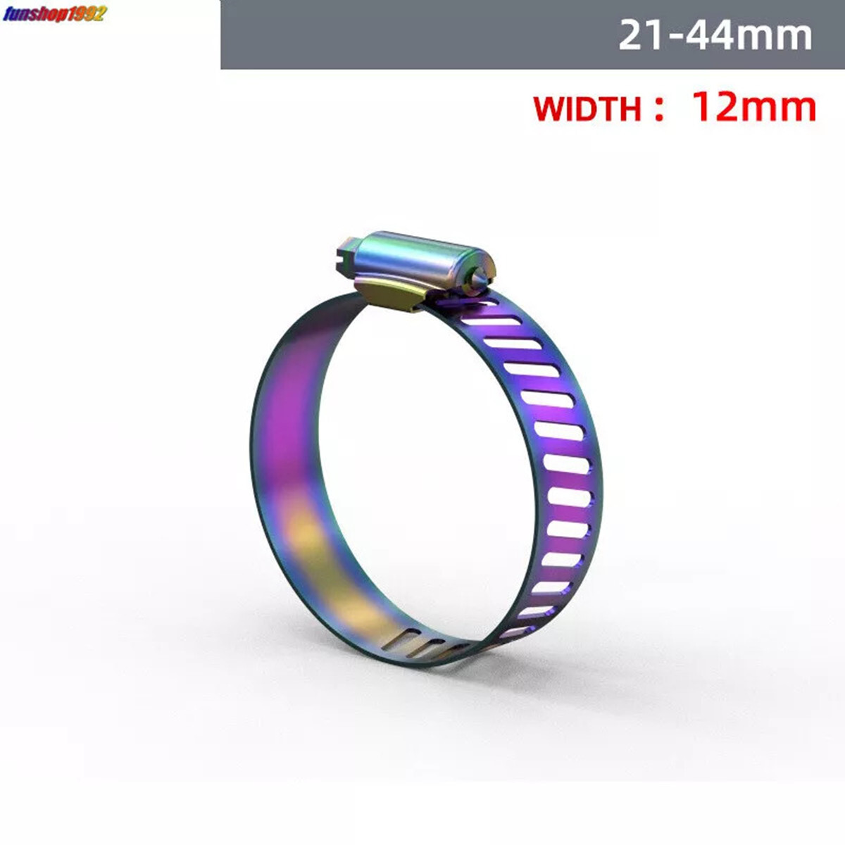 2 PCS Car Motorcycle 304 Stainless Steel Hose Clamp Burnt Titanium Multicolor