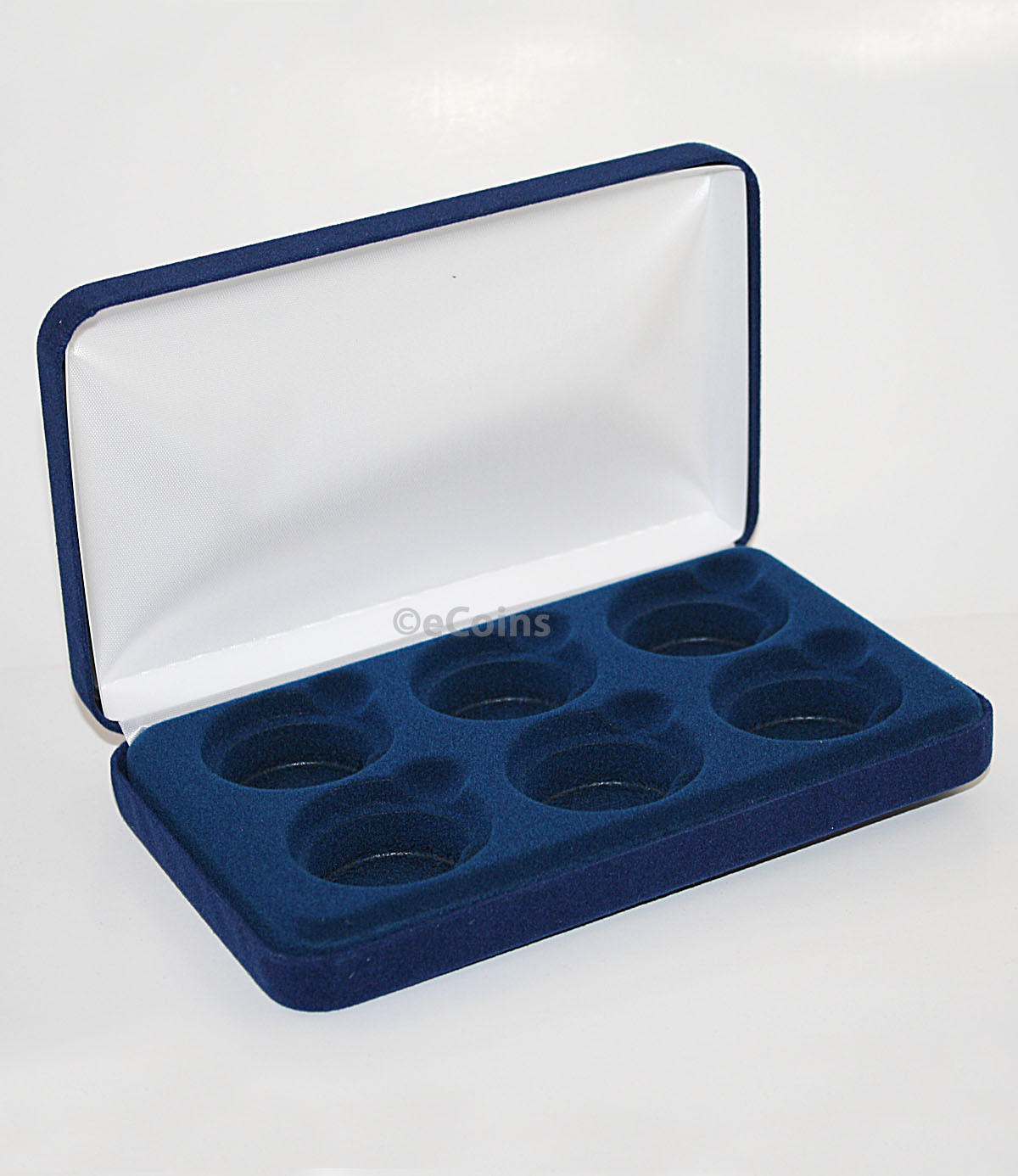 Felt COIN DISPLAY GIFT METAL PLUSH BOX holds 6-IKE or 6 Silver Eagles ASE
