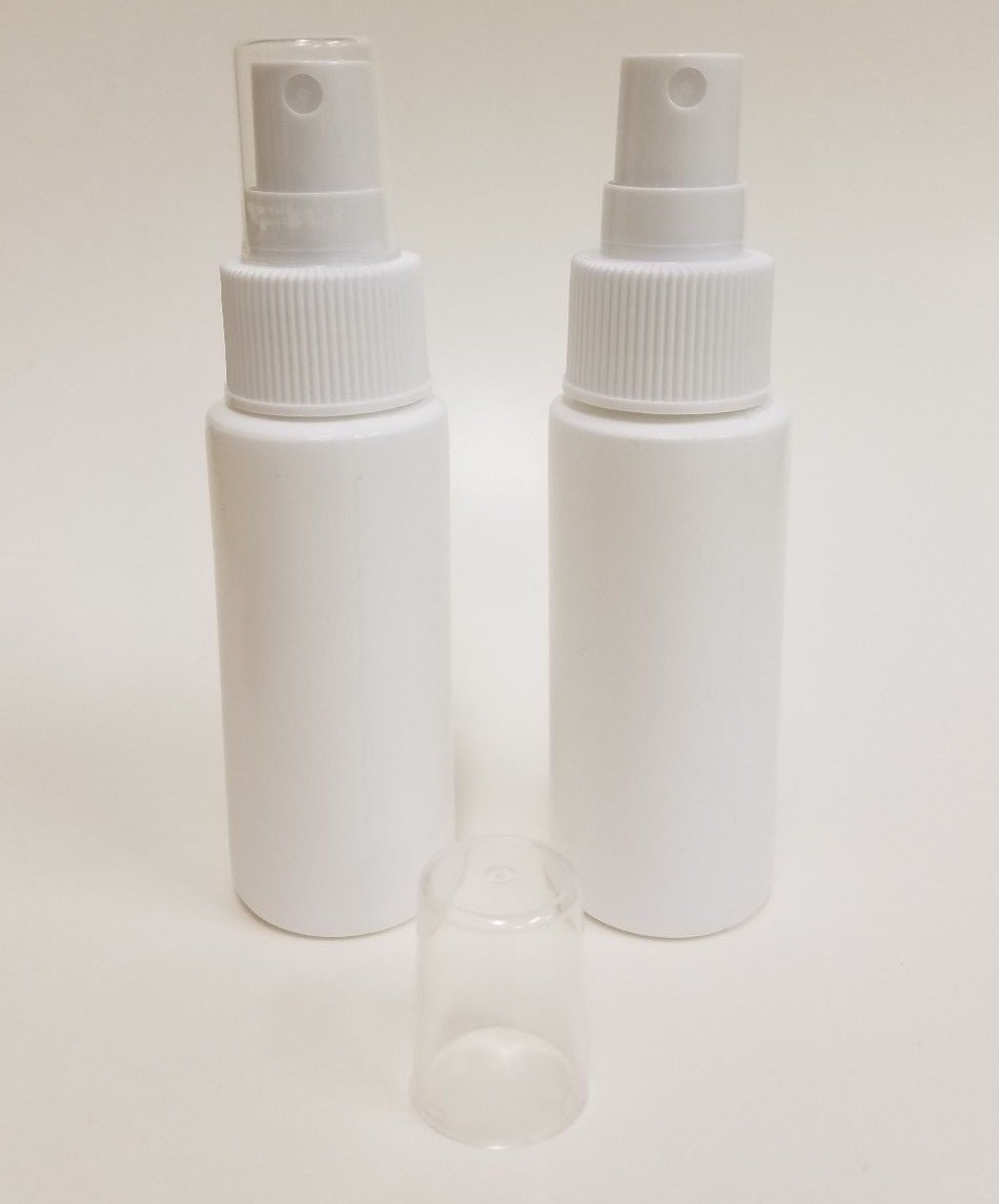 12 pack of 2oz (60mL) Empty Plastic White Bottles with Fine Mist Sprayers