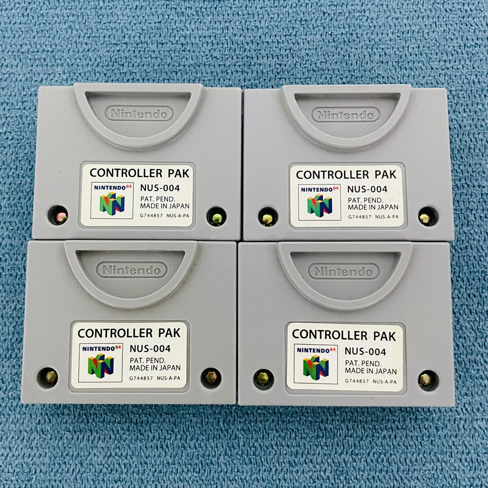 【Set of 4】N64 Controller pak pack NUS-004 Nintendo Memory Card Tested Japan Ver.
