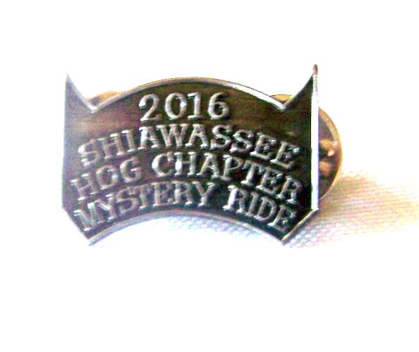Harley Davidson 2016 HOG Chapter Shiawassee Michigan Mystery Ride Vest Pin