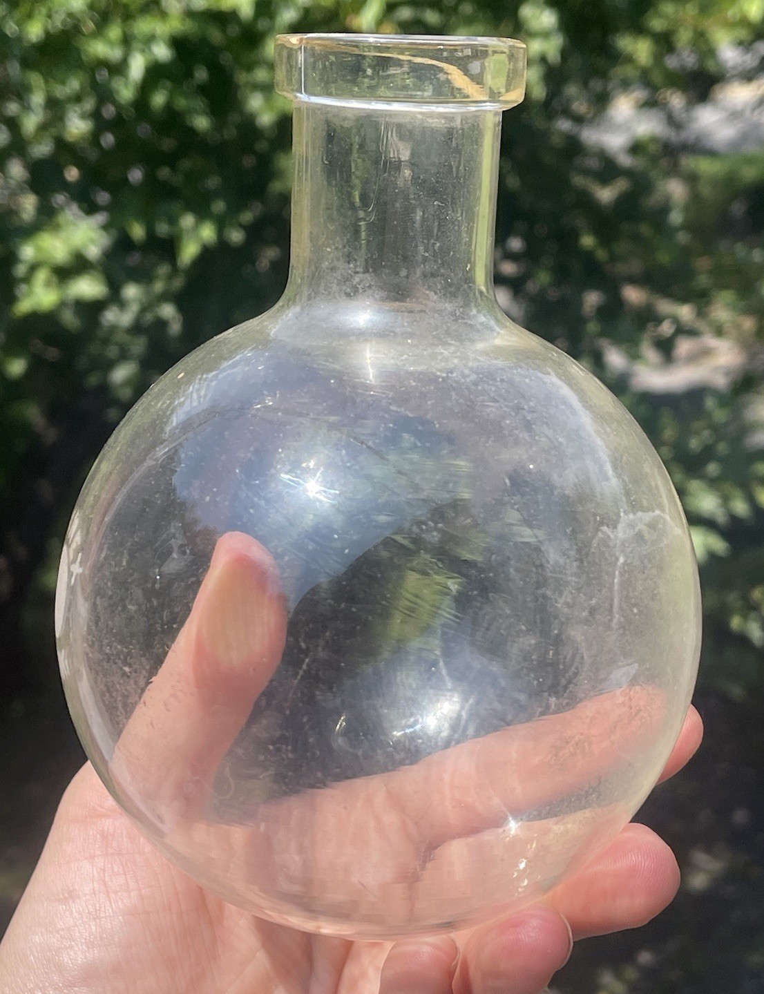 20th C Corning Pyrex Round Bottom Potion Beaker Laboratory Bottle Science 500 Ml