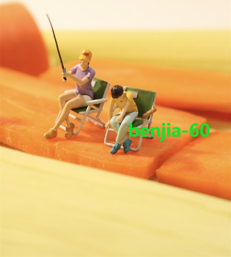 Diorama Resin 1:64 Painted Figure Model Miniature Resin  Fishing Angling