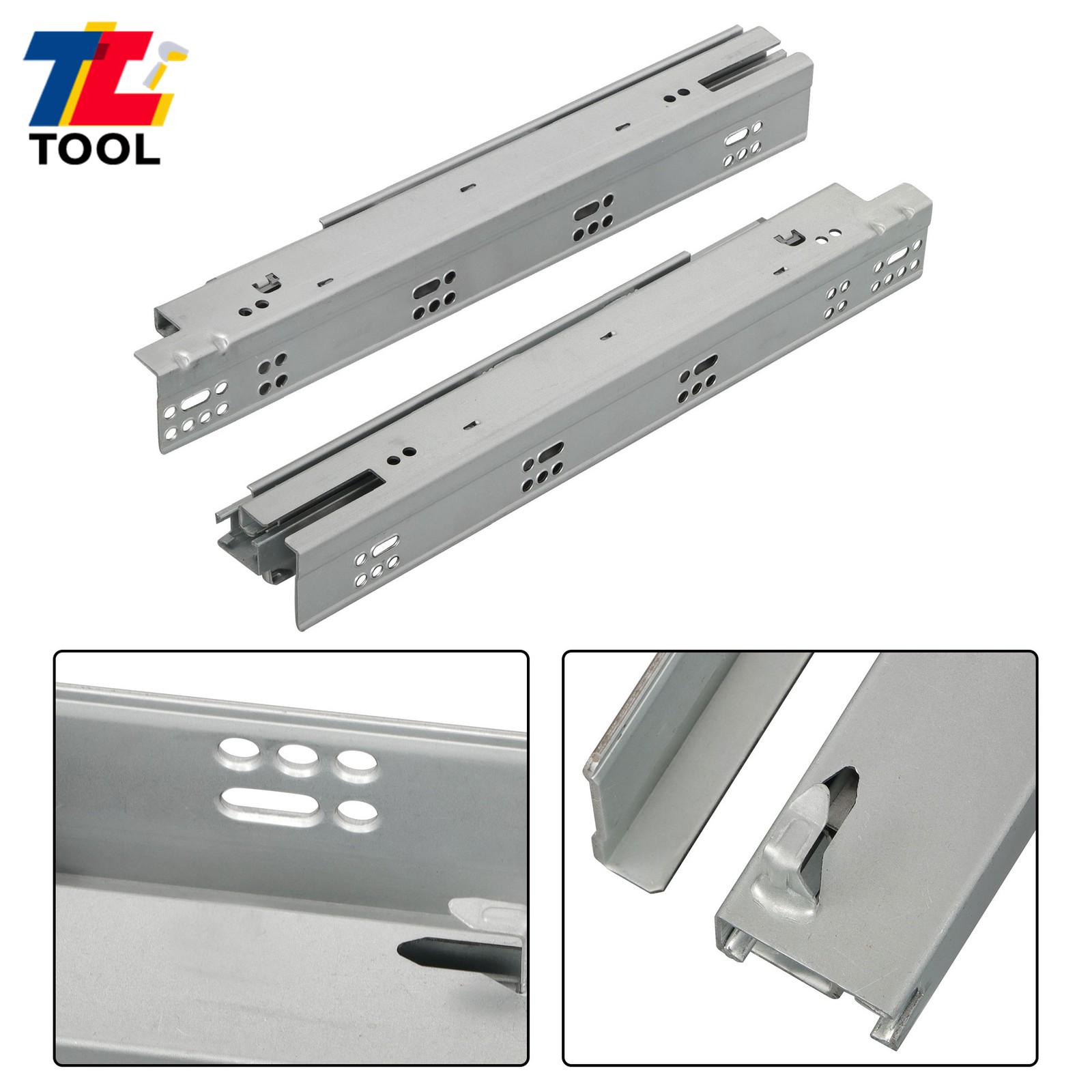 15 Inch Full Extension Drawer Slides 3D Adjustable Lock Undermount