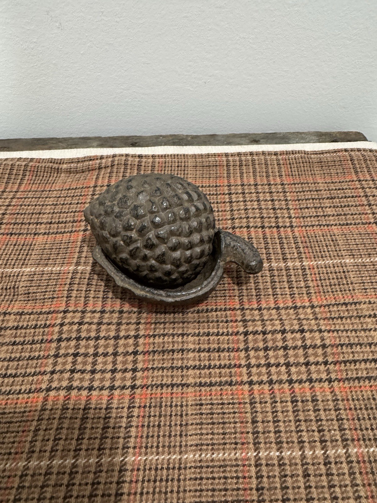 Vintage Cast Iron Trinket Box Pine Cone4”