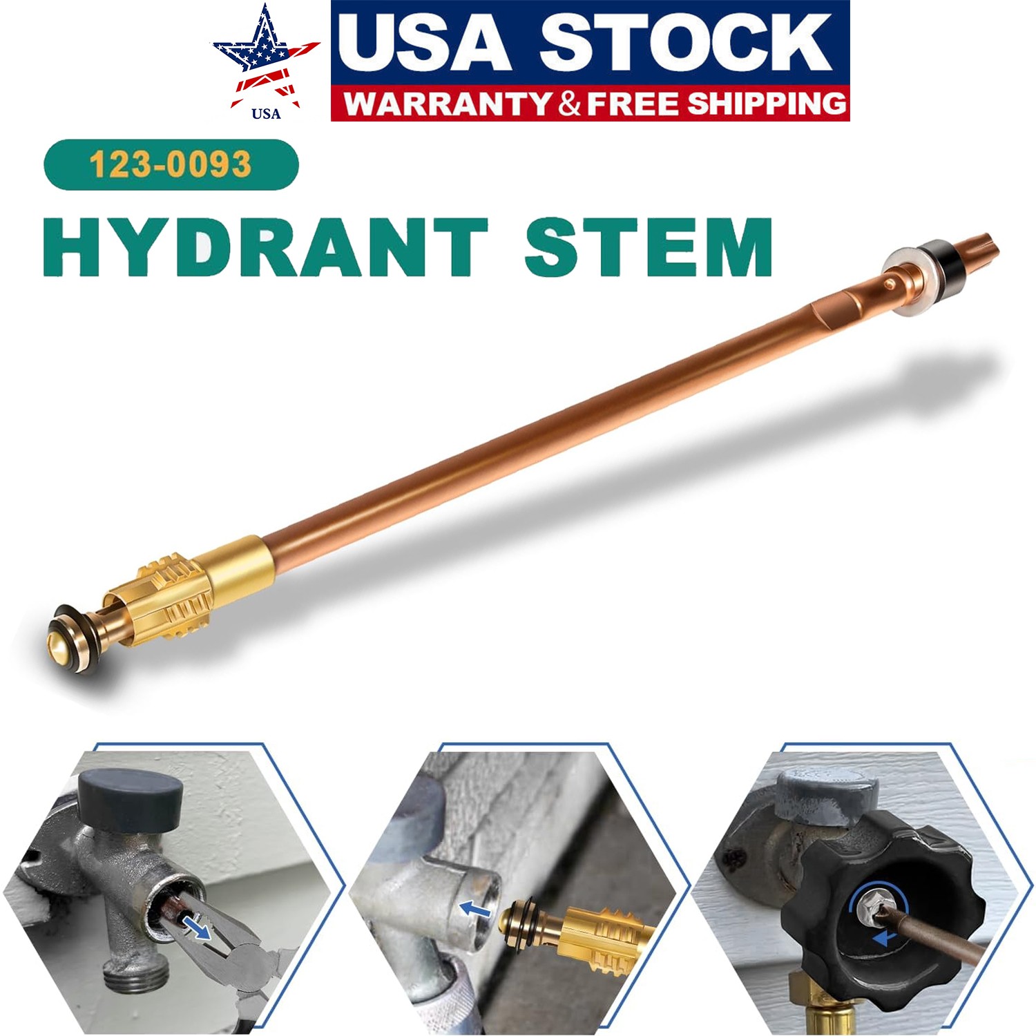 123-0093 Stem Assembly 12" For Pier 500 Series Mansfield Style 8" Sillcock ASFP