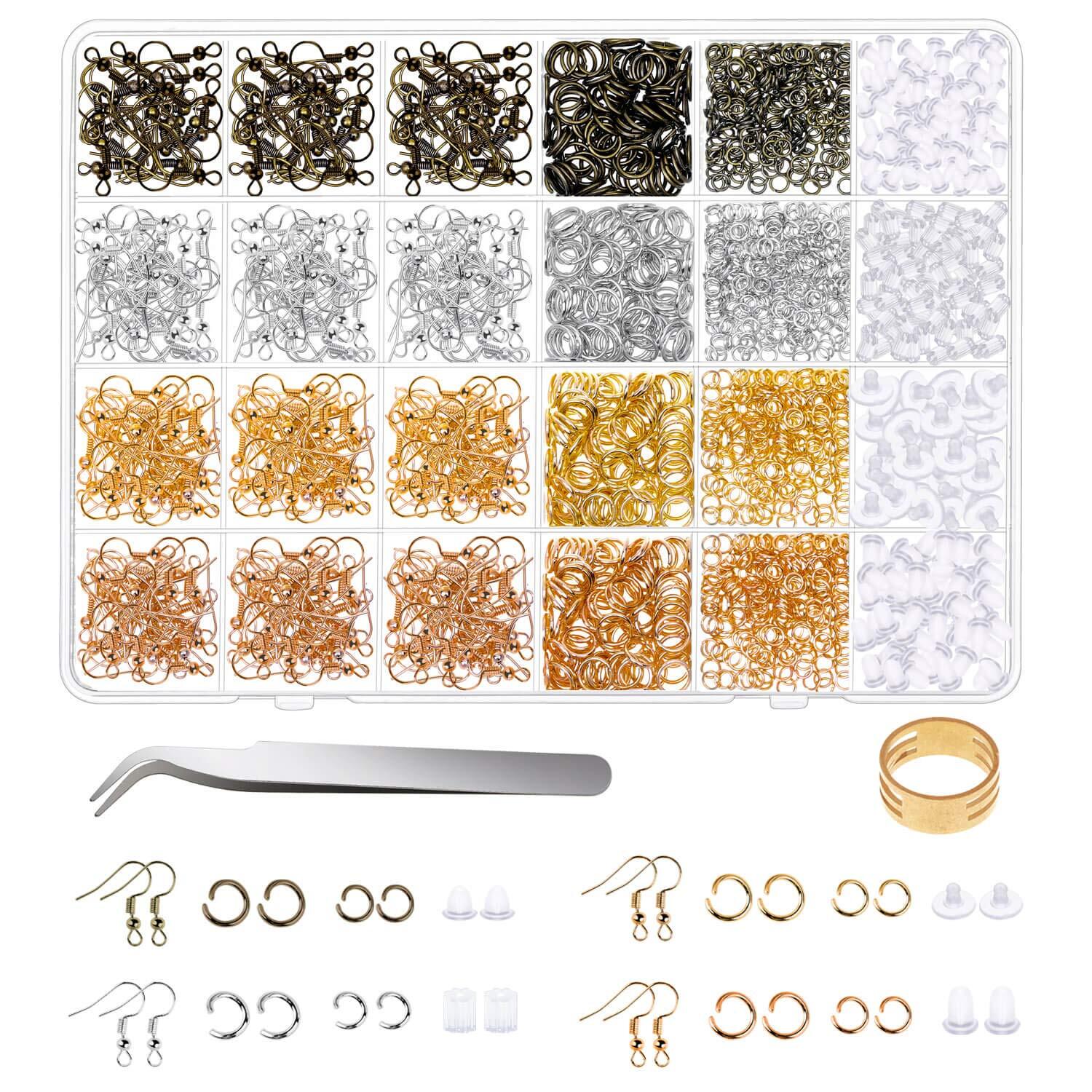 Earring Hooks for Jewelry Making, 2500Pcs Earring Making Supplies kit with Ea...