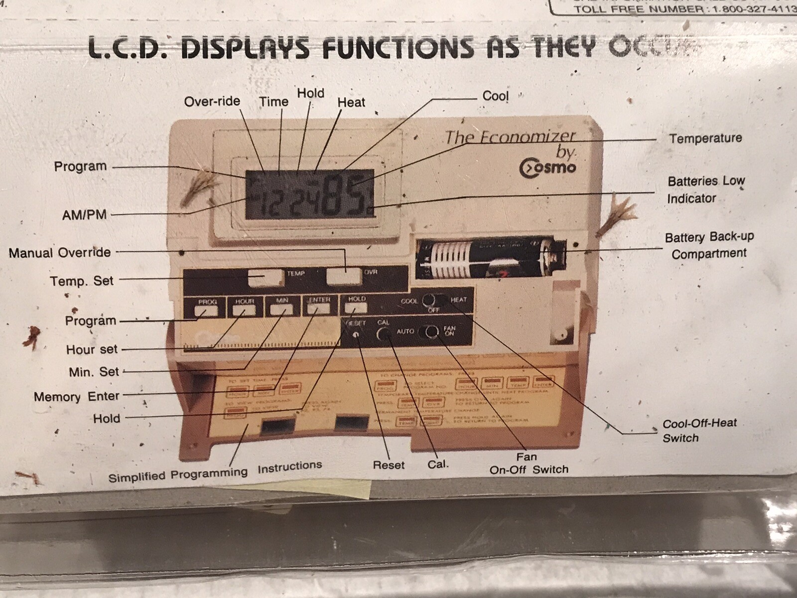 Thermostat "The Economizer" 4 Program Periods Day By Cosmo VTG Programmable
