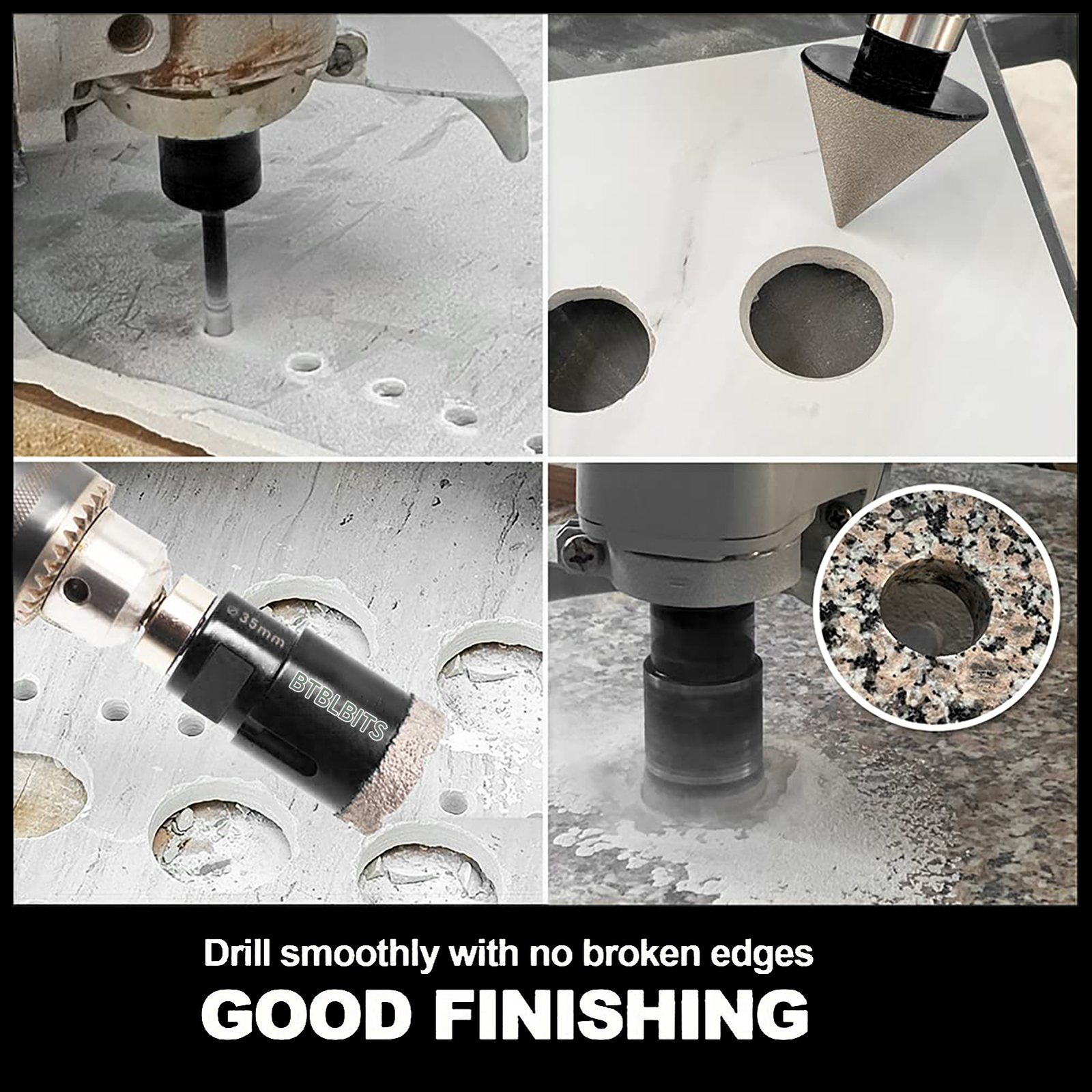 Diamond Core Drill Bits Set Tile Hole Saw Kit Ceramic Porcelain Marble Masonry