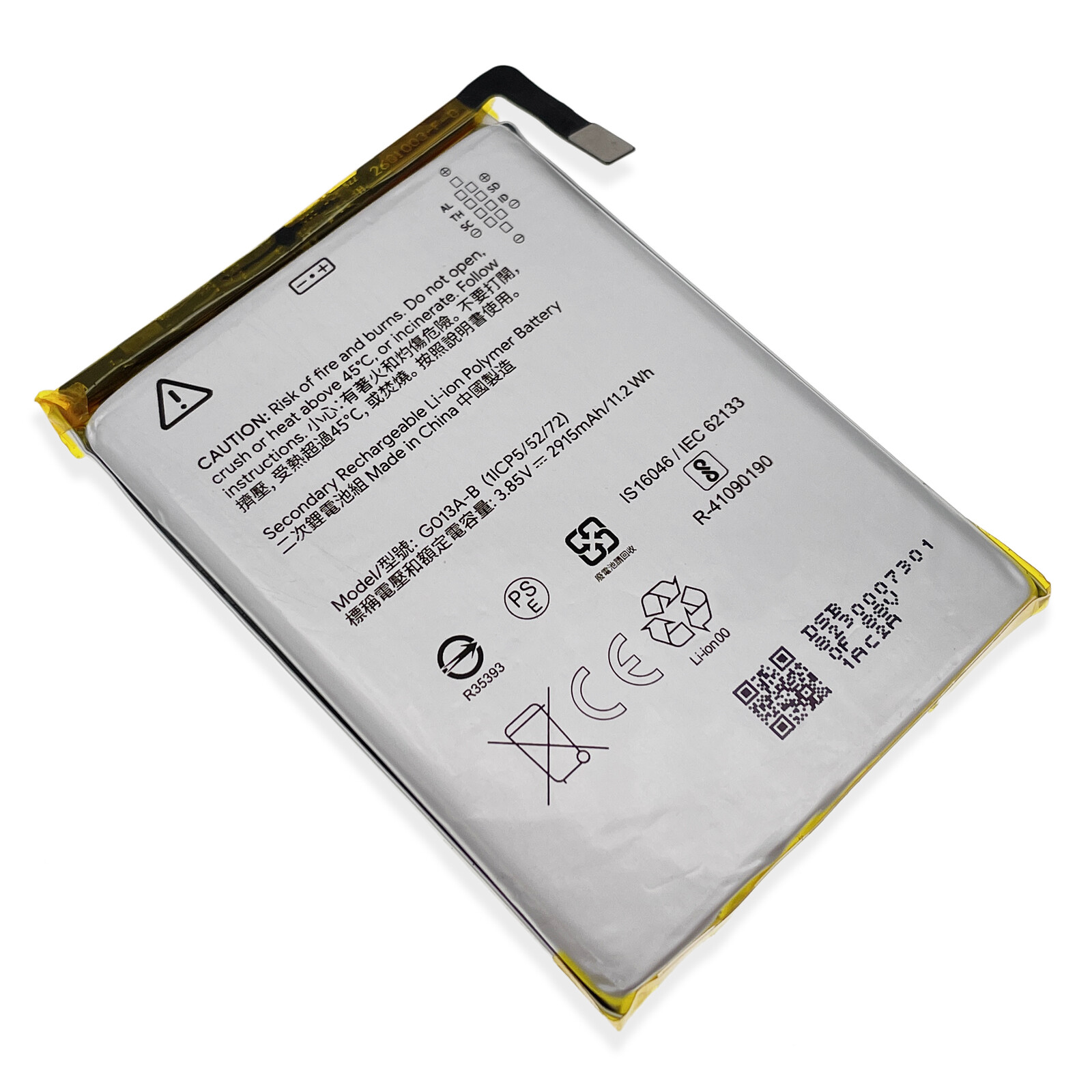 Replacement Battery For Google Pixel 3 G013A-B (1lCP5/52/72) 2915mAh