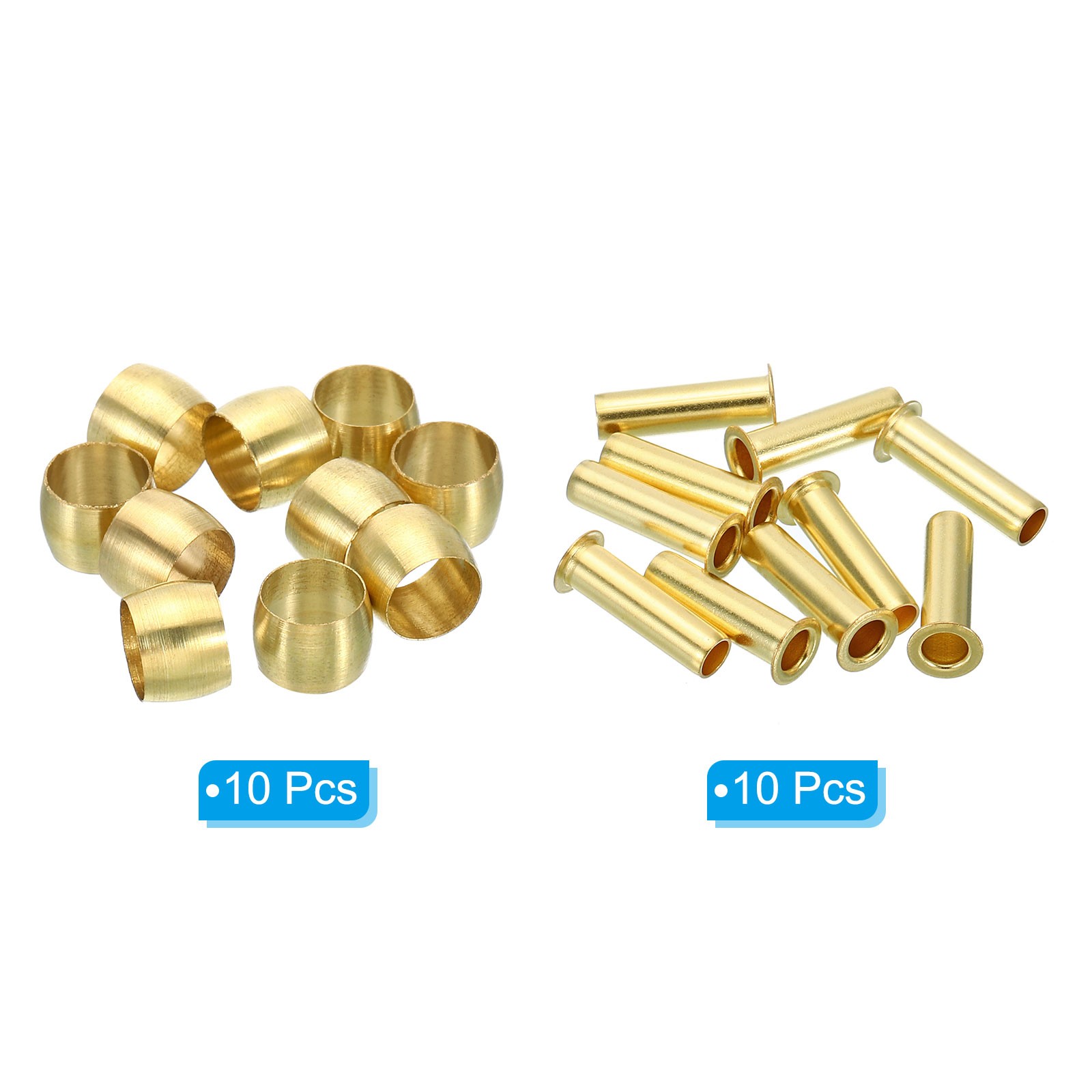 6mm Tube OD Brass Compression Sleeve Ferrules Brass Ferrule Insert Fitting Kit