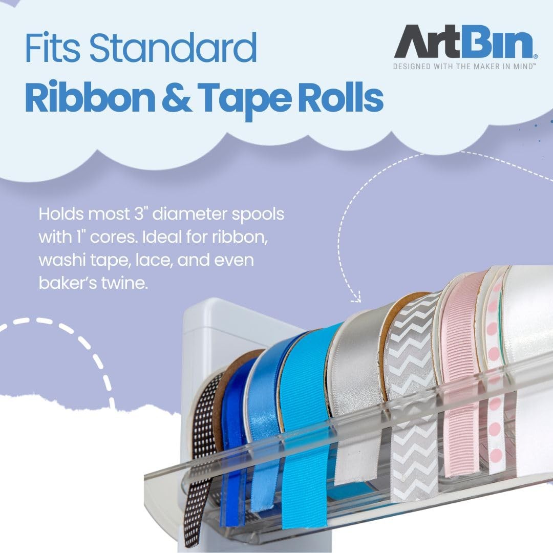 ArtBin Ribbon Storage Rack | Spool Holder | Ideal (Pack of 1), White