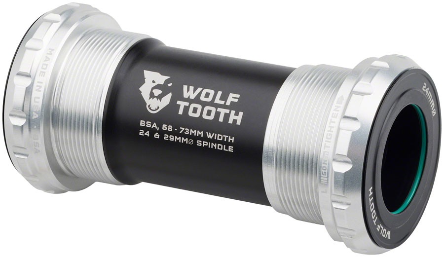 Wolf Tooth BSA Bottom Bracket - 24mm Spindle, Durable Custom Bearings,