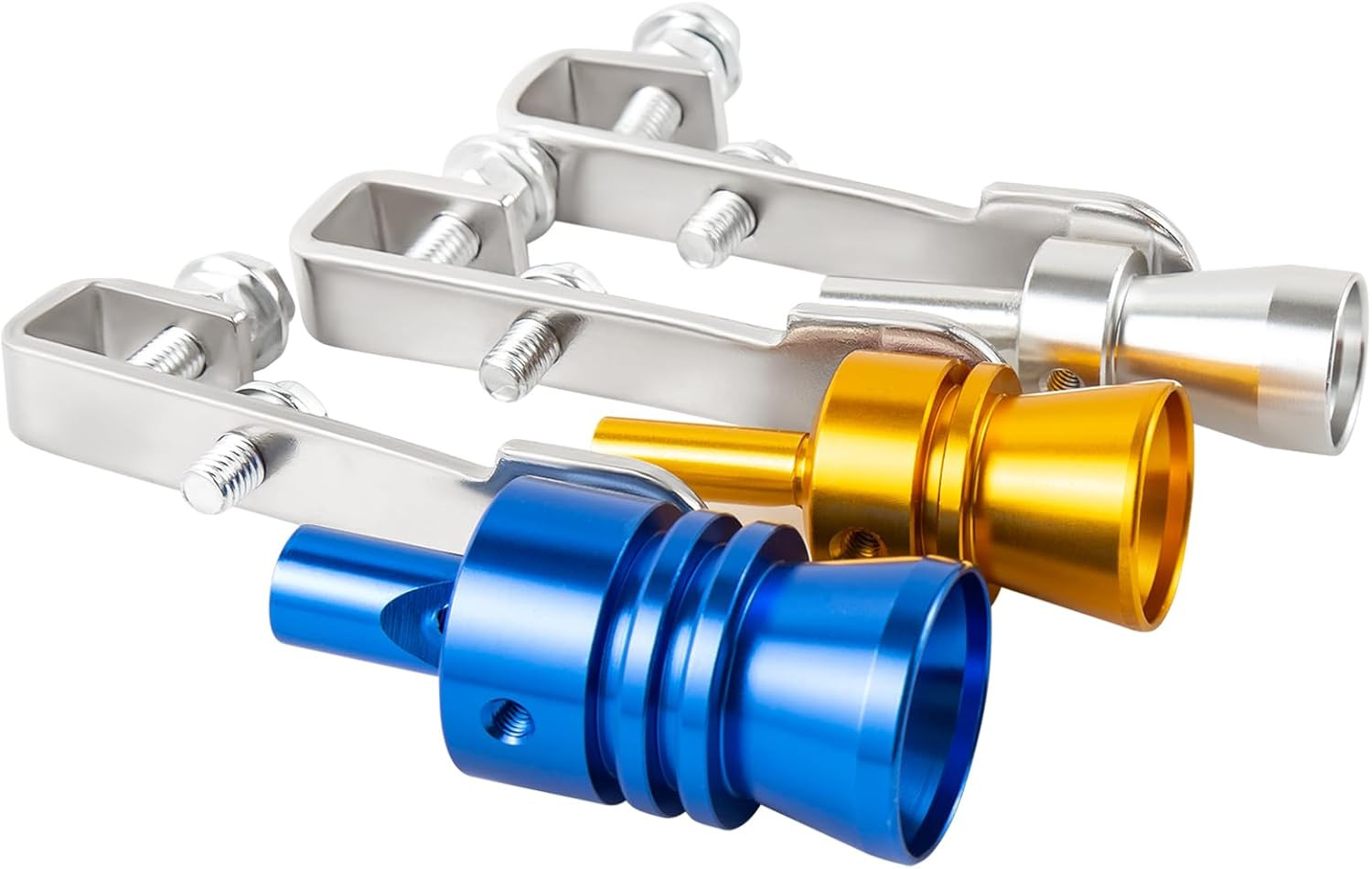 3 piezas de silenciador de tubo de escape universal de aluminio con sonido turbo