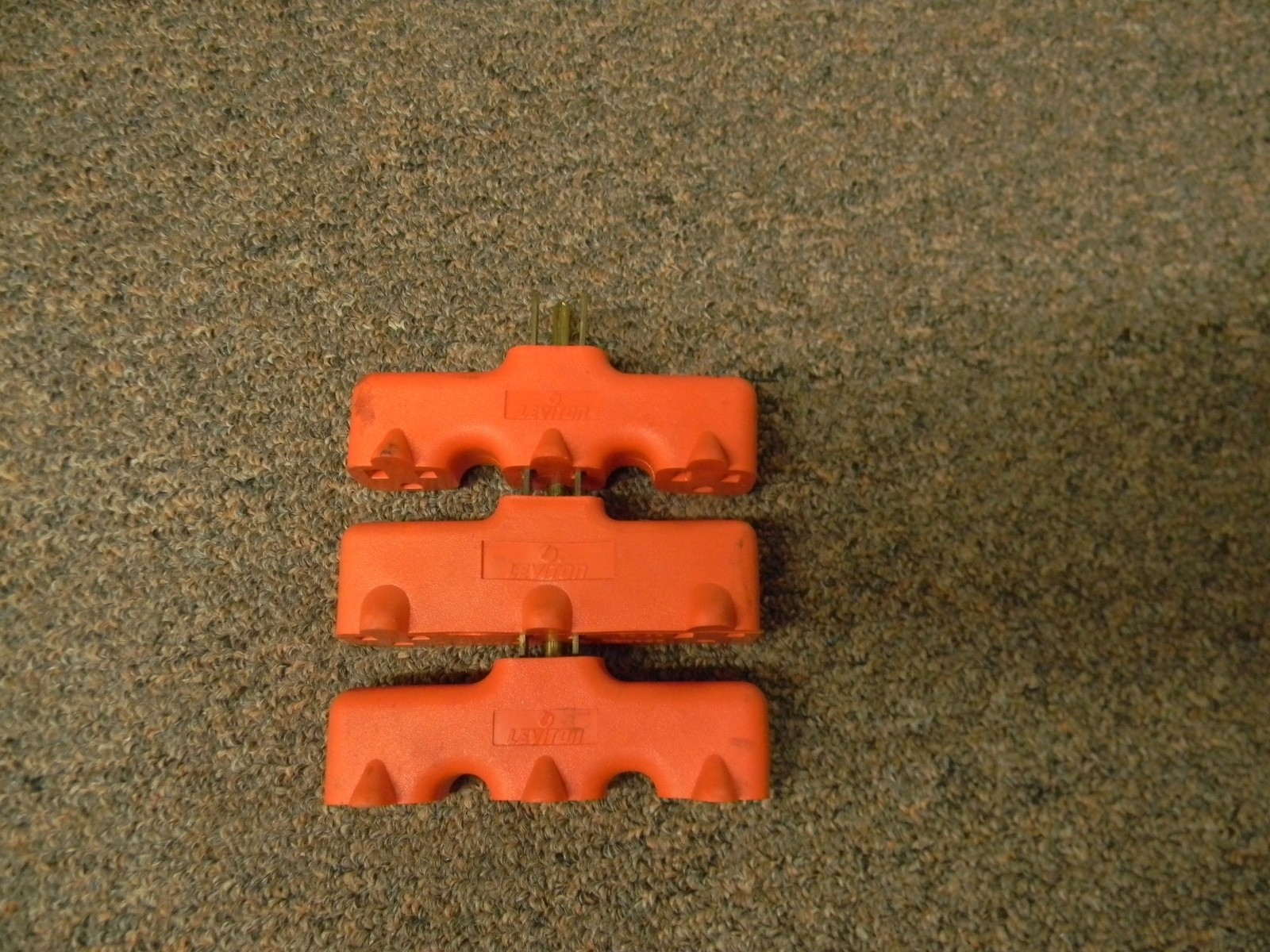 Leviton Orange 699-CC Heavy Duty 3 Prong Triple 3 Plug Outlet    (Lot of 3)