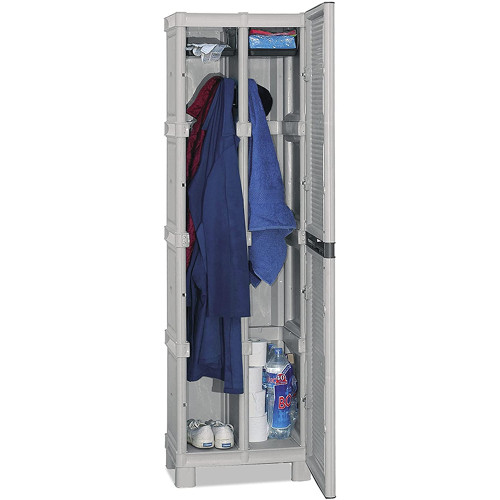 Grey Resin Scope Holder Dressing Room 50x39x172cm with Two Compartments