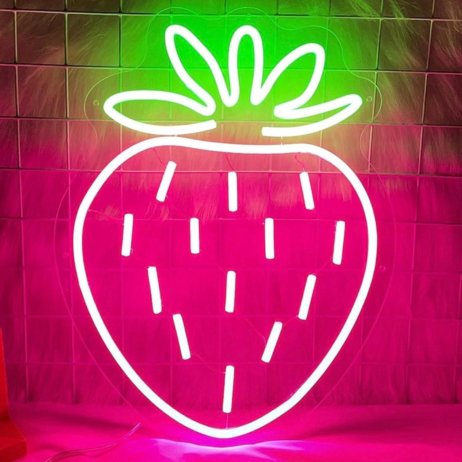 Strawberry Neon Sign LED Night Light Room Wall Decor