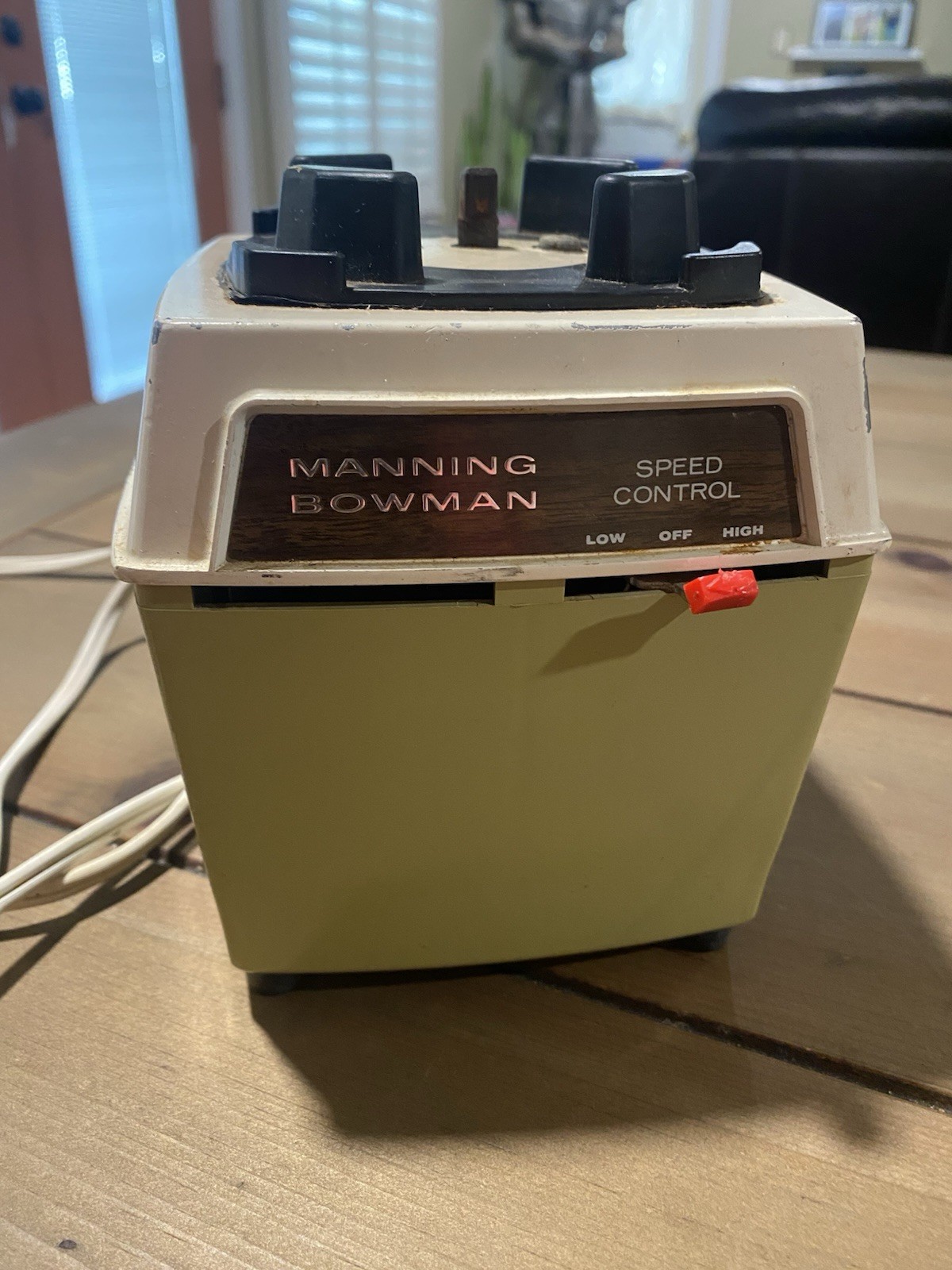 Vintage Manning Bowman Avocado Green MCM Retro Blender WORKING Base Only