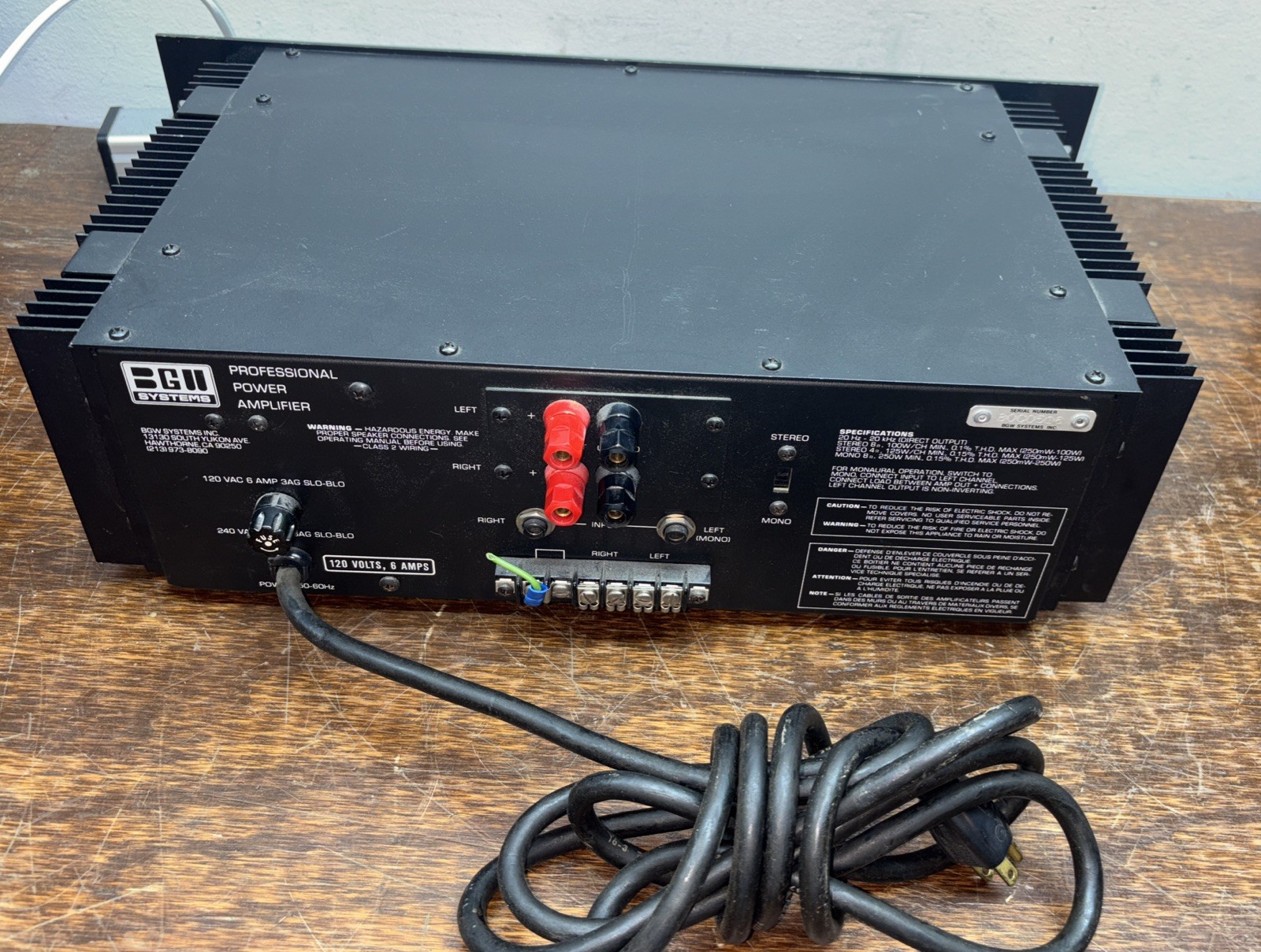 BGW Model 300 Stereo Professional Power Amplifier - AS IS - Untested -Good Shape