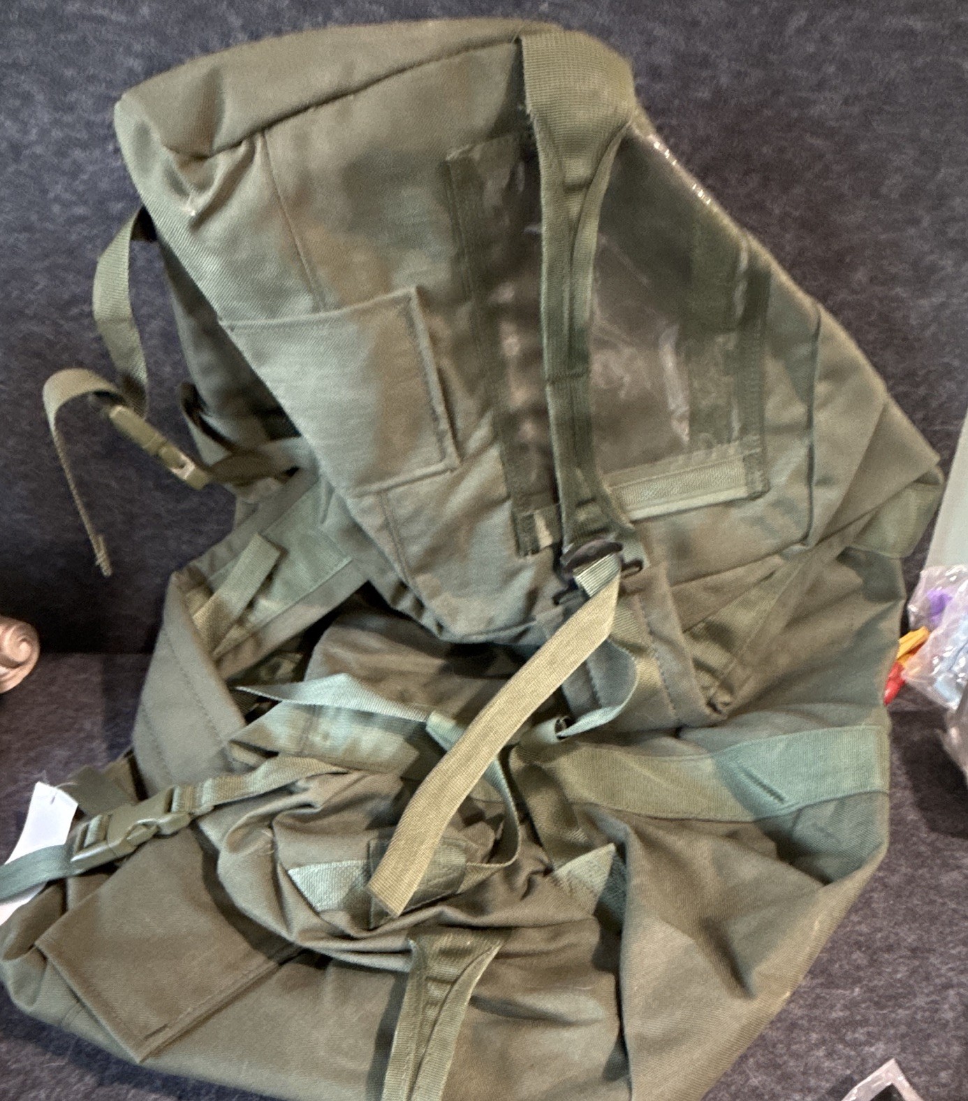 Military Olive Drab Duffel Bag w/ Straps One Size Original Militaria