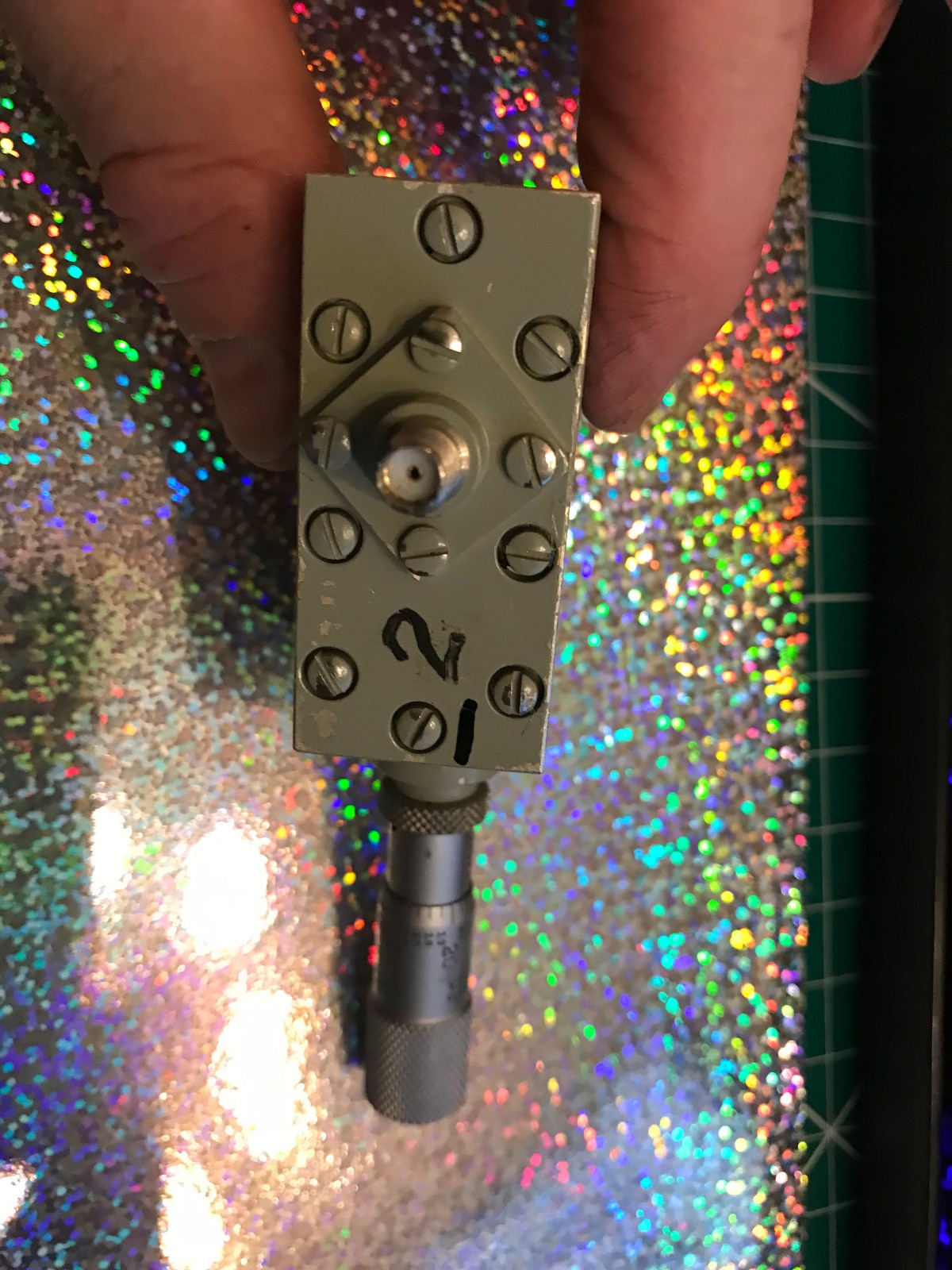 LS Starrett Mic head, 0-.5", attached to Used Merrimac AU-15A5NAM Coaxial Atten