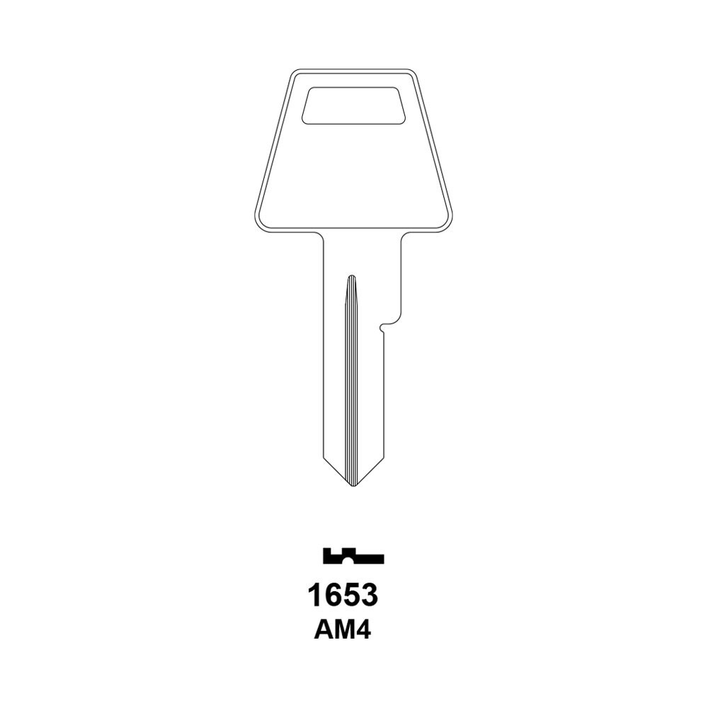 1653, AM4 Key Blank 6-Pin Nickel