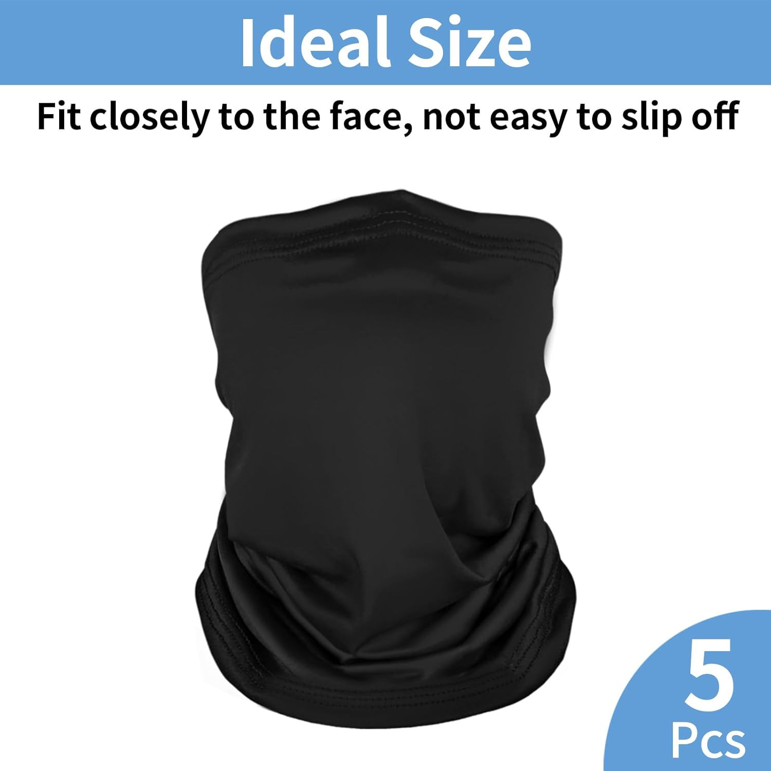 5 Pack Neck Gaiter Face Cover for UV Sun Protection Dustproof Multicolor-1