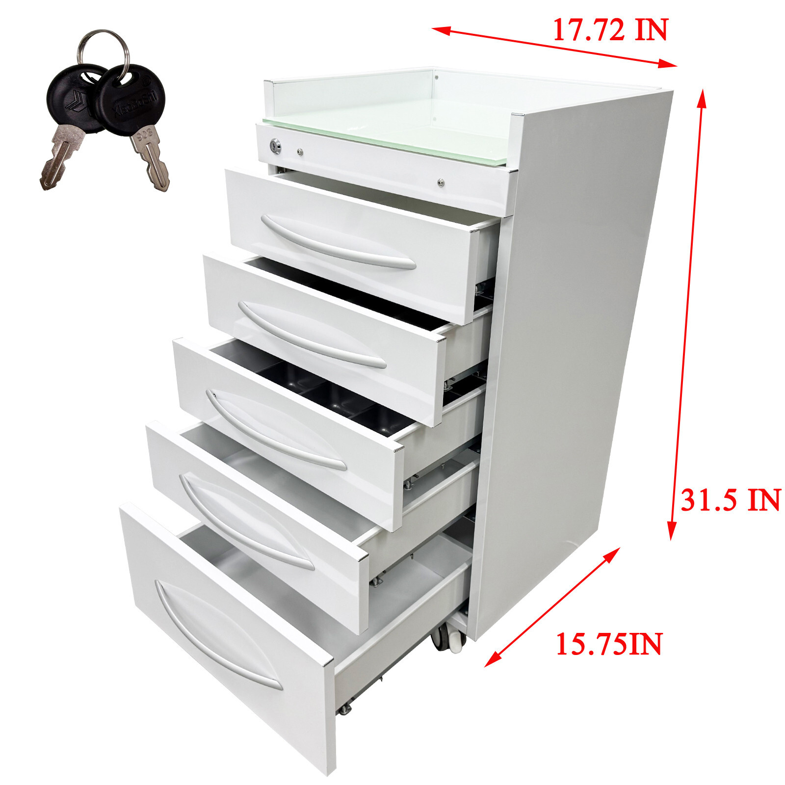 5 Drawer  Storage Cabinet 17.7x15.7x31.5IN Assistant's Mobile Cabinet