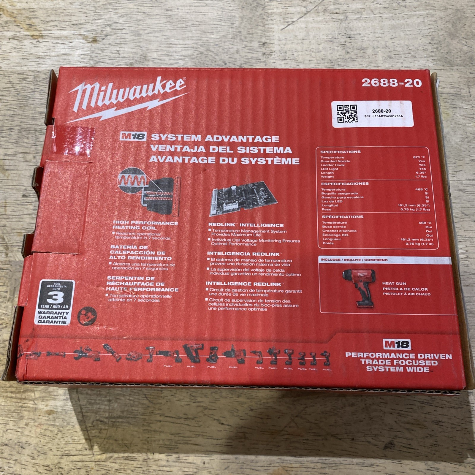 Milwaukee 2688-20 M18 Compact Heat Gun New in box bare tool