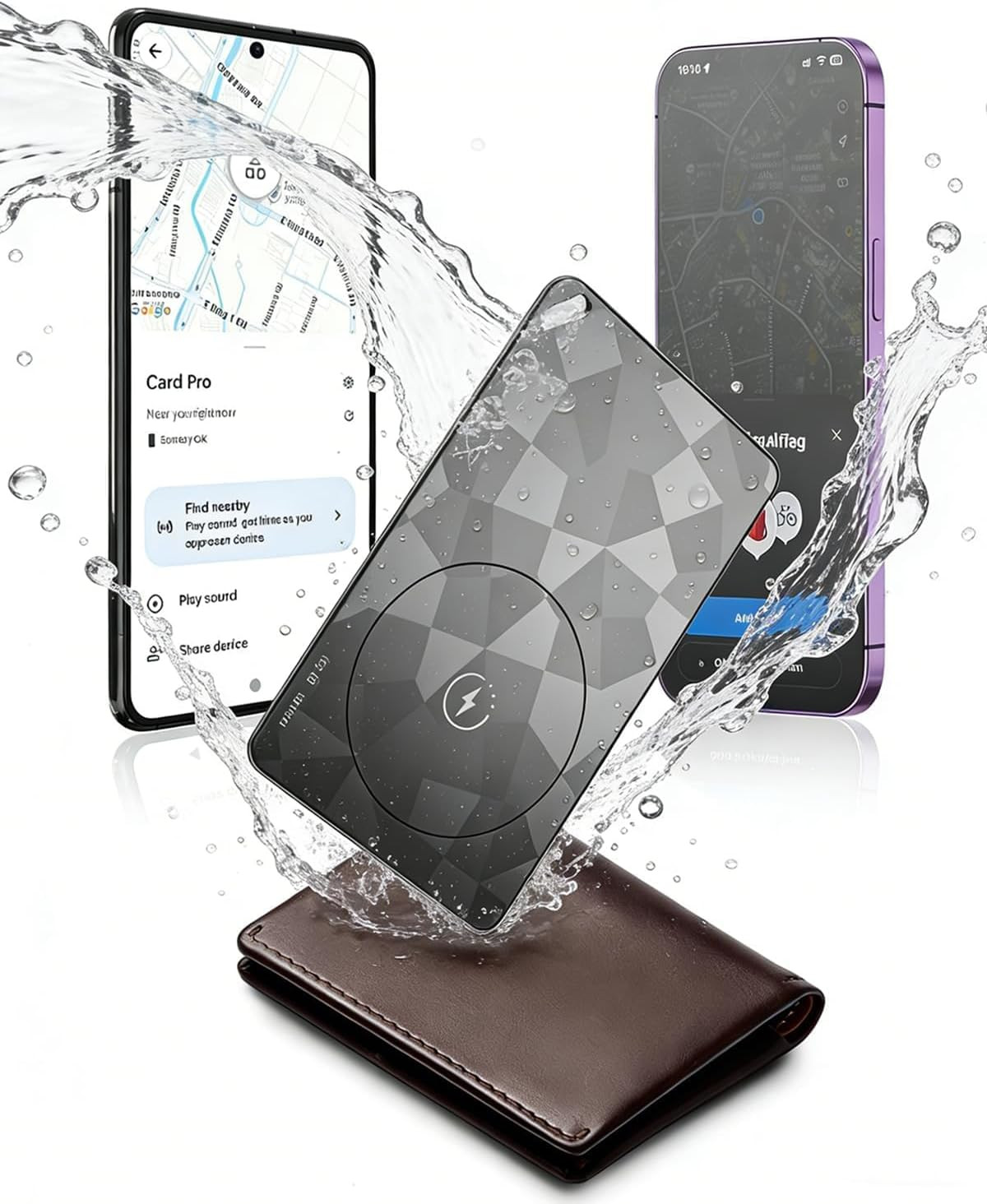 2026 Wallet Tracker Card (Ios and Android) Slim Tracking Card, 6-12 Years Batter