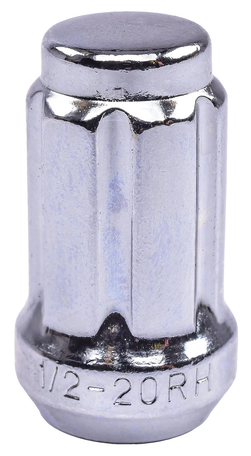 JEGS 65432 Spline Drive Lug Nuts, Short Closed-End [1/2 in.-20 RH, Chrome]