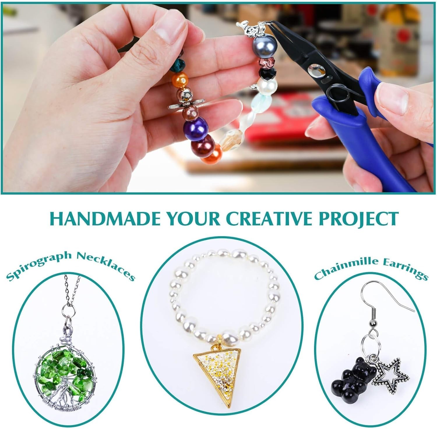 Split Rings for Jewelry Making, 700pcs Small Split Ring with Split Ring Plier...