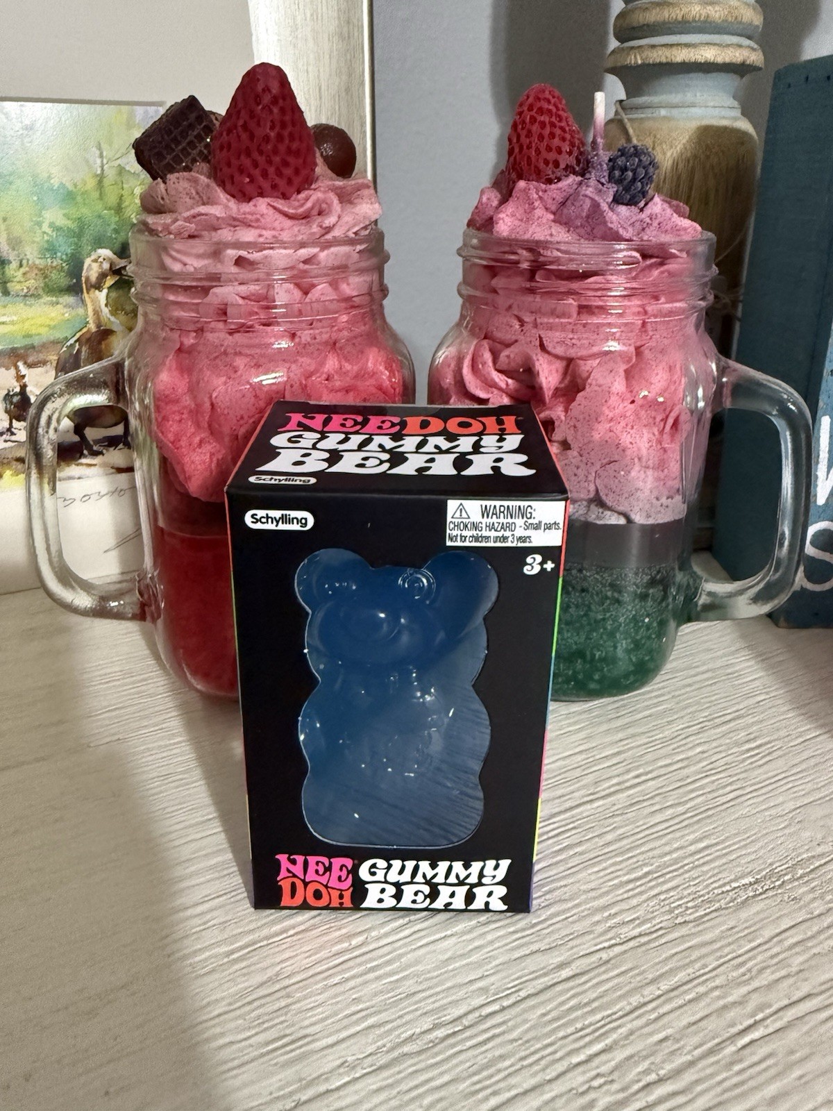 NIB NeeDoh Gummy Bear Sensory Fidget Toy – Jelly-Like Filling – 3.5” Tall Blue