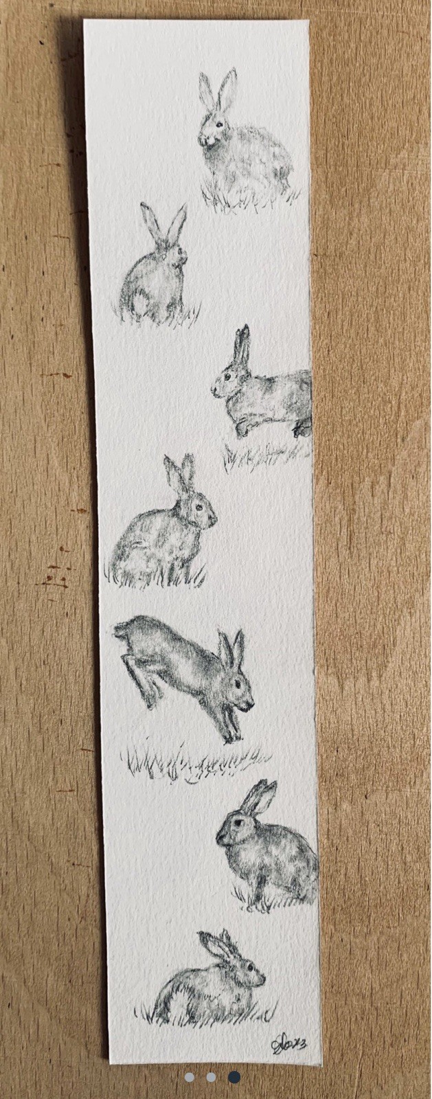 Just Hopping Original Pencil Drawing Of Rabbits