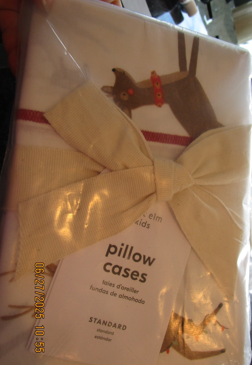 West Elm Kids Reindeer Friends standard pillowcases set 2 Christmas New