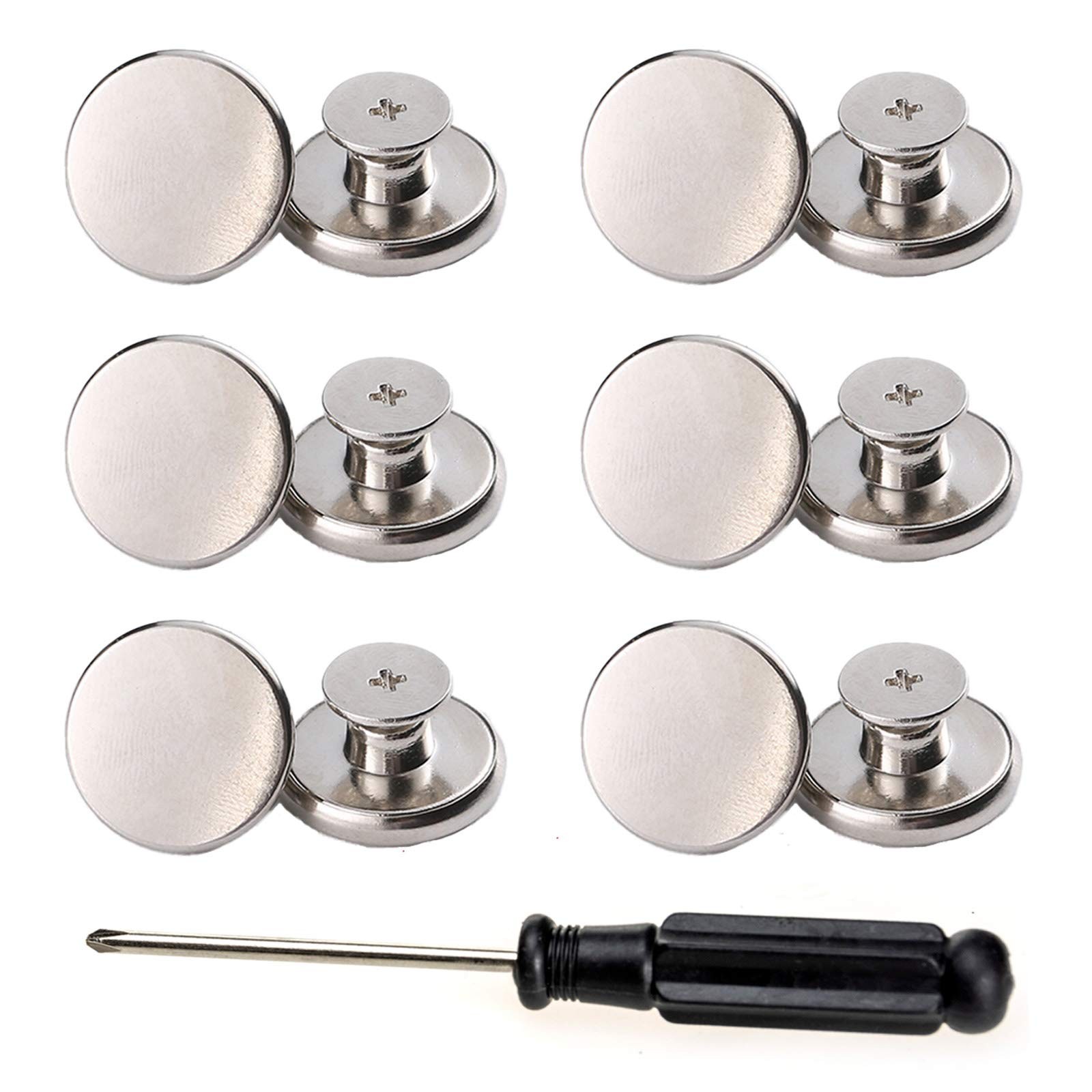 17mm Replacement Jeans Buttons, 12 Sets Perfect Fit Instant Adjustable Pants ...