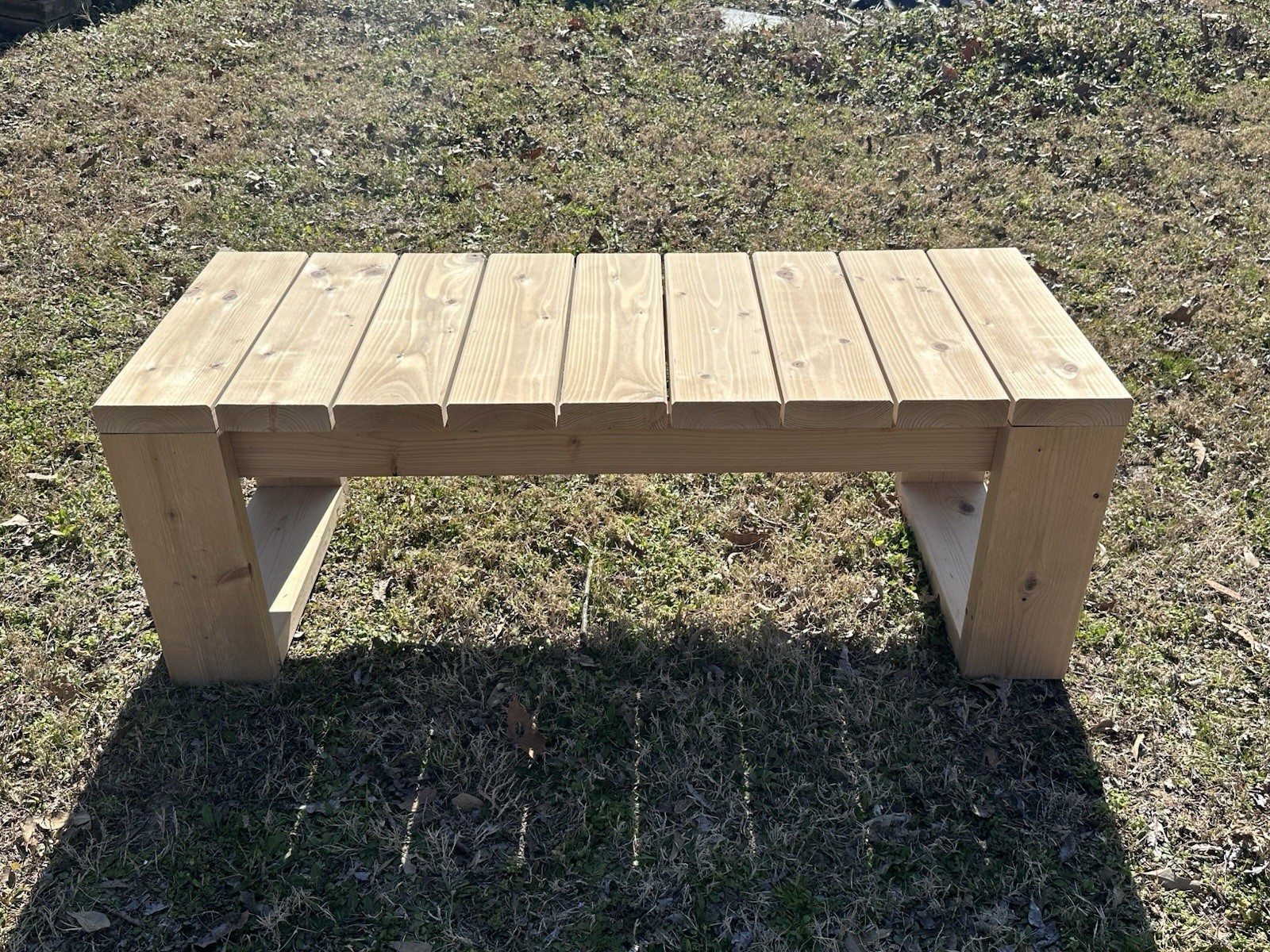 Slatted 2 X 6 Wooden Bench