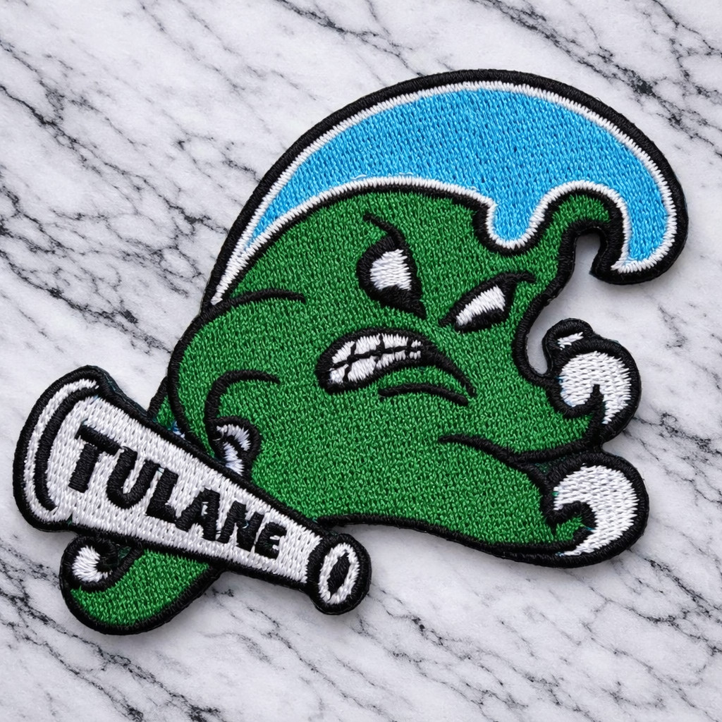 TULANE UNIVERSITY GREEN WAVES NCAA EMBROIDERED IRON ON PATCH 3"X2" FREE TRACKING