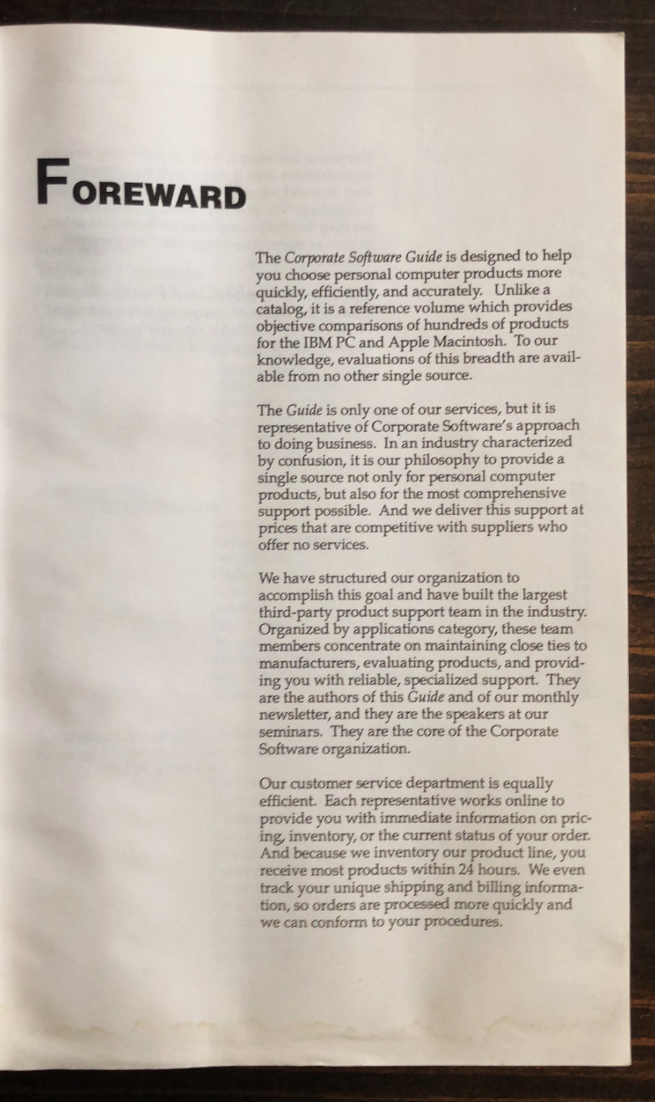 The Corporate Software Guide : Eighth Edition 1988 (IBM PC, Macintosh software)