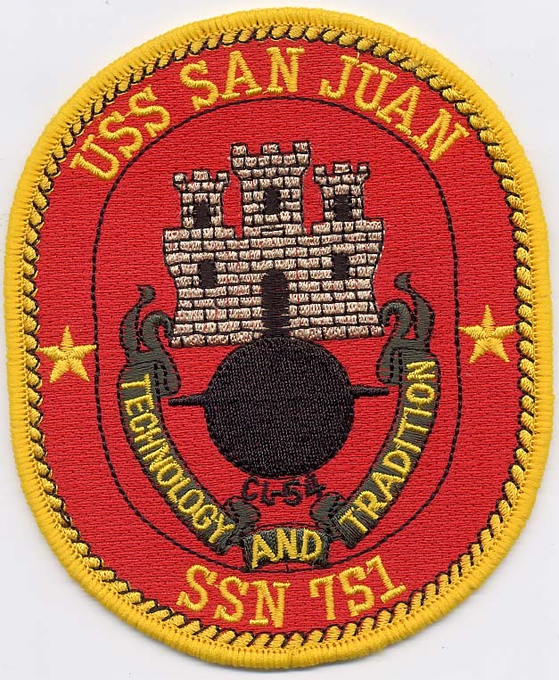 USS San Juan SSN 751 - Castle & sub BC Patch Cat No b375