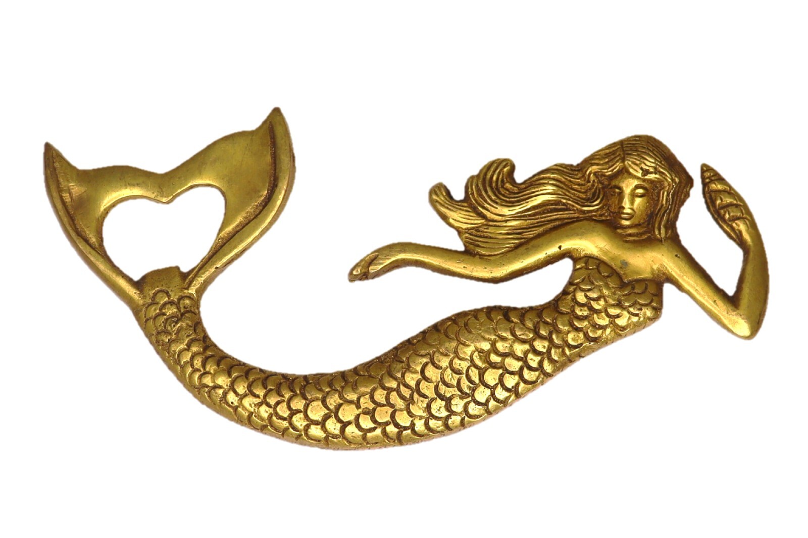 Mermaid Lady Shape Vintage Repro Handmade Solid Brass Handheld Bottle Opener