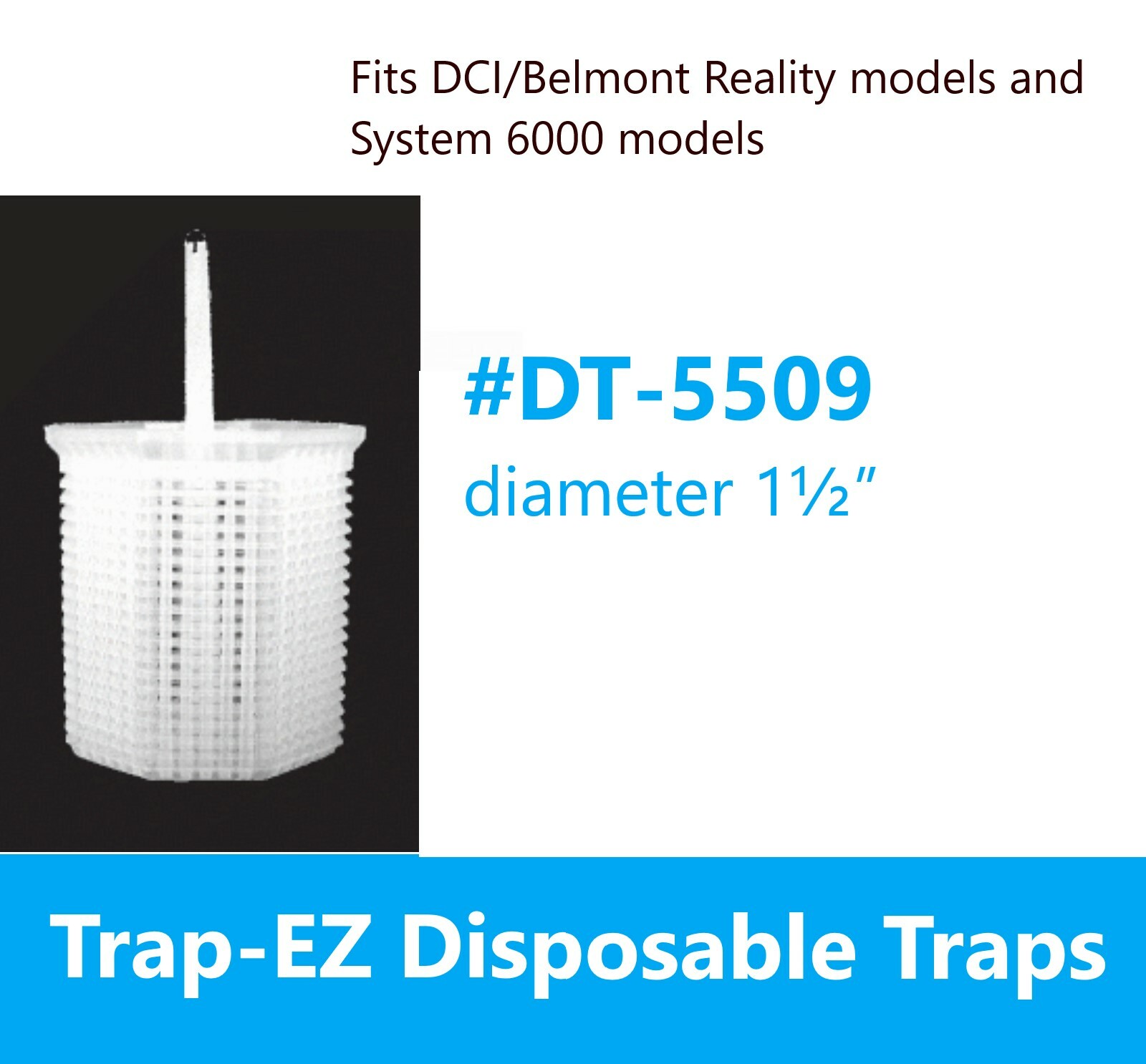 Disposable Evacuation Traps #6100C, Universal, 144/Box, Fits Most Cuspidor Bowls